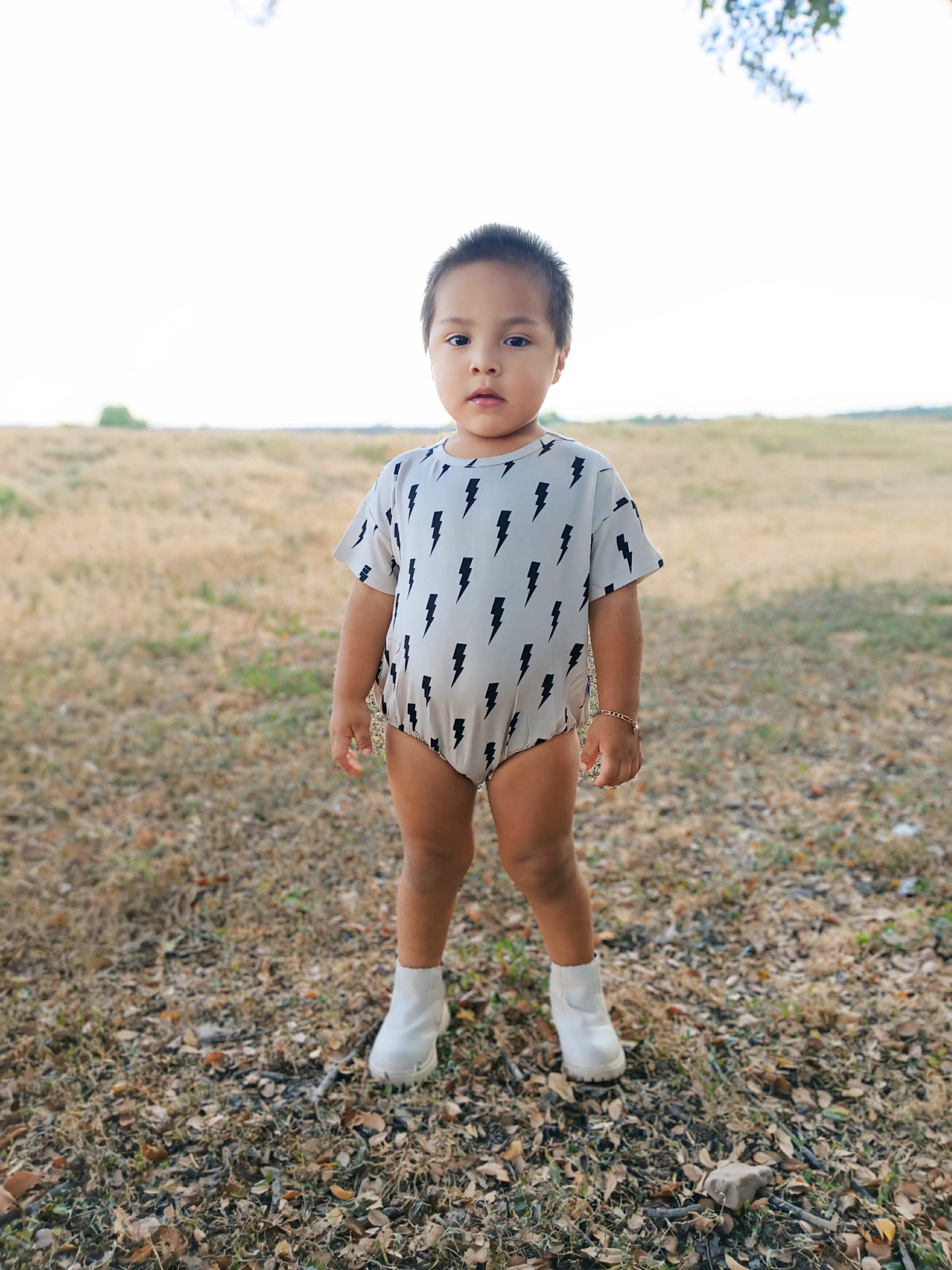 Neutral Bolts Oversized Bamboo Romper (FINAL SALE)