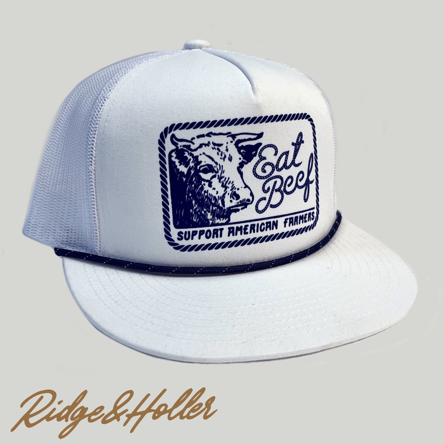 Eat Beef white/navy