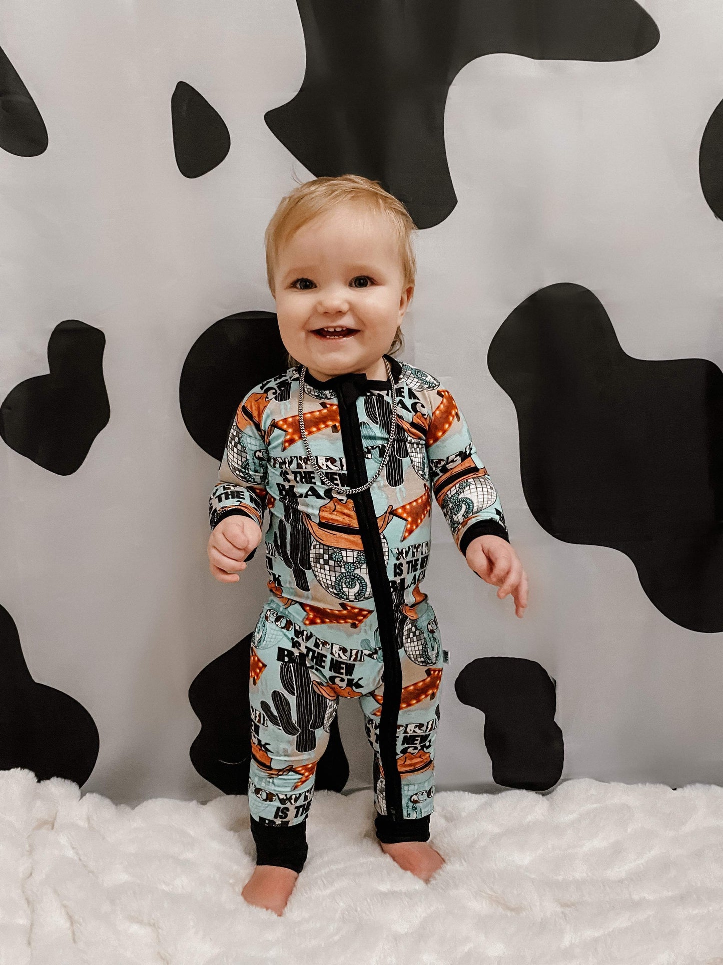 Cow Print is the New Black Bamboo Sleeper (FINAL SALE)