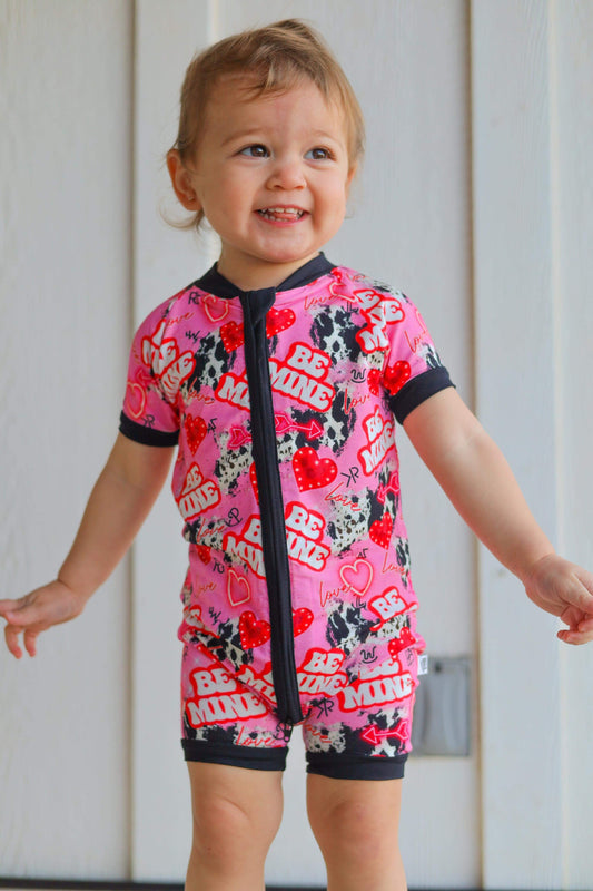 Western Be Mine Bamboo Shortie Romper (FINAL SALE)