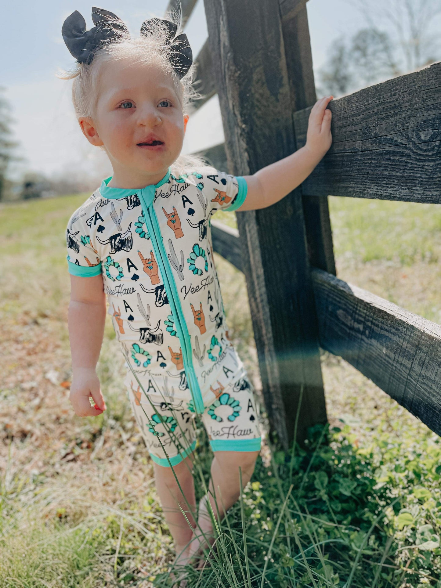 Yeehaw Bamboo Shortie Romper (FINAL SALE)