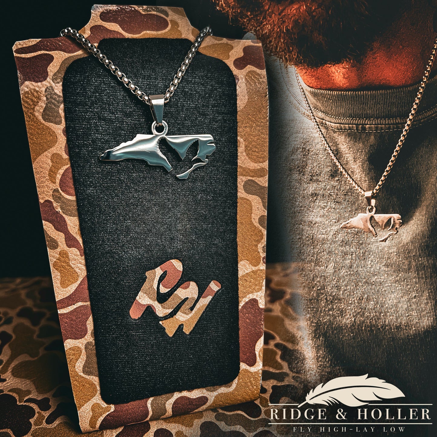 North Carolina- Stainless Steel Necklace and Pendant States Series