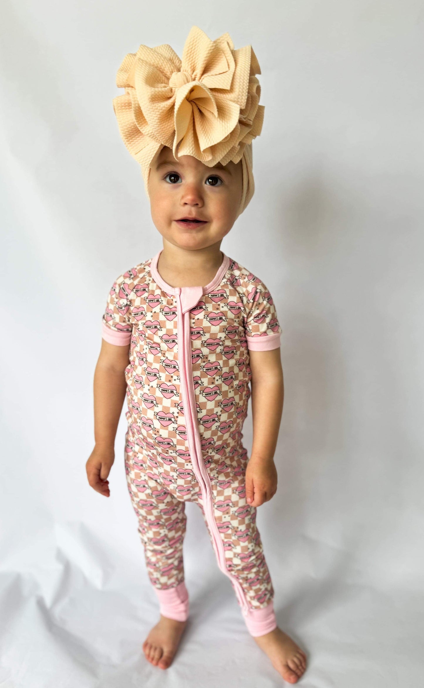 Checkered Mama's Girl Short Sleeve Bamboo Sleeper (FINAL SALE)
