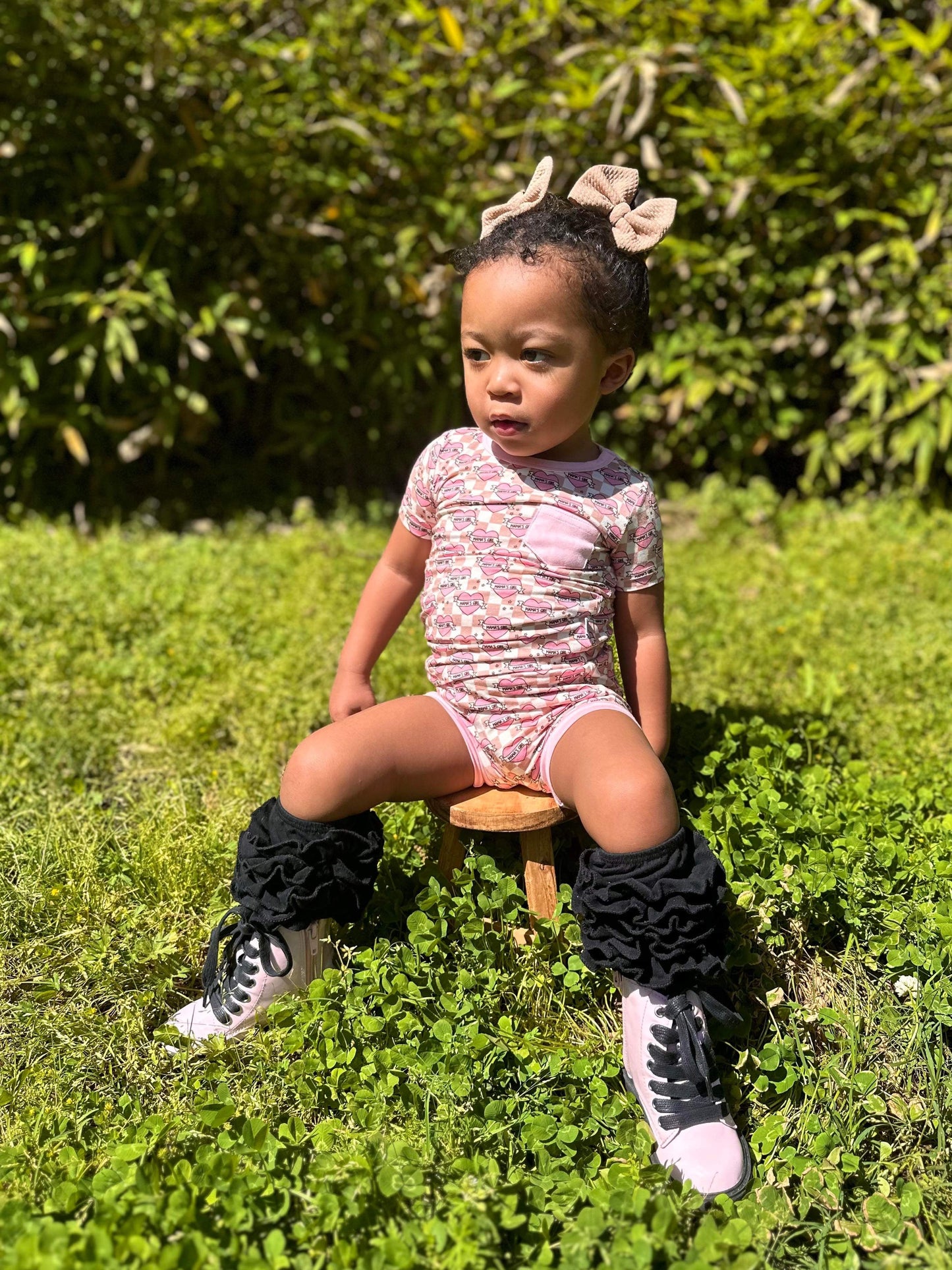 Checkered Mama's Girl Bamboo Short Set (FINAL SALE)