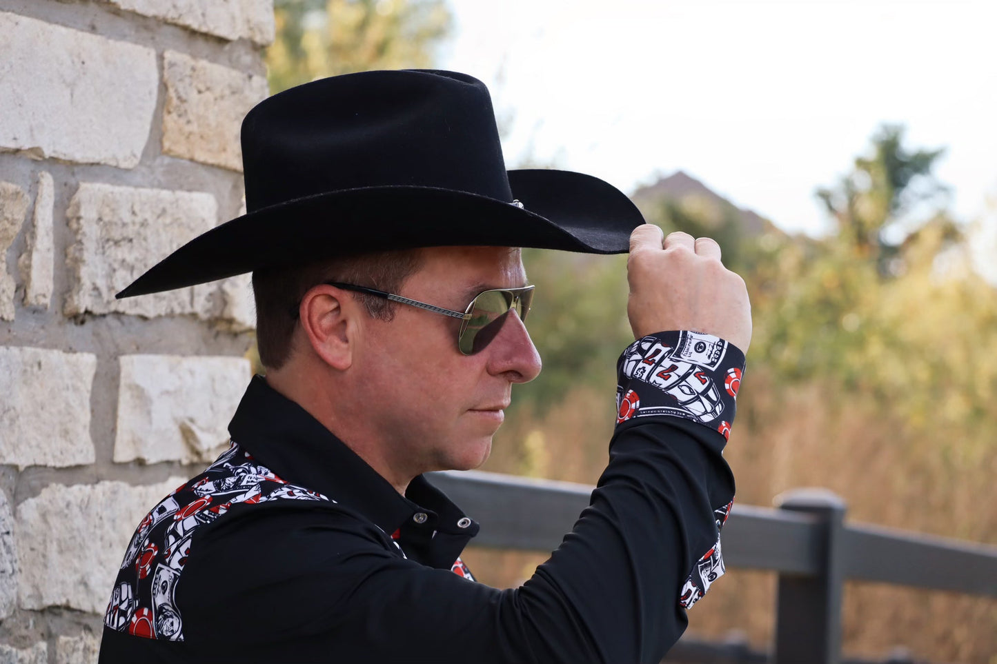 Mens Risky Business Pearl Snap Rodeo Shirt