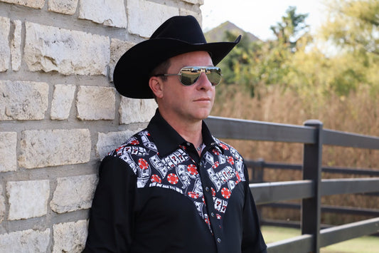 Mens Risky Business Pearl Snap Rodeo Shirt