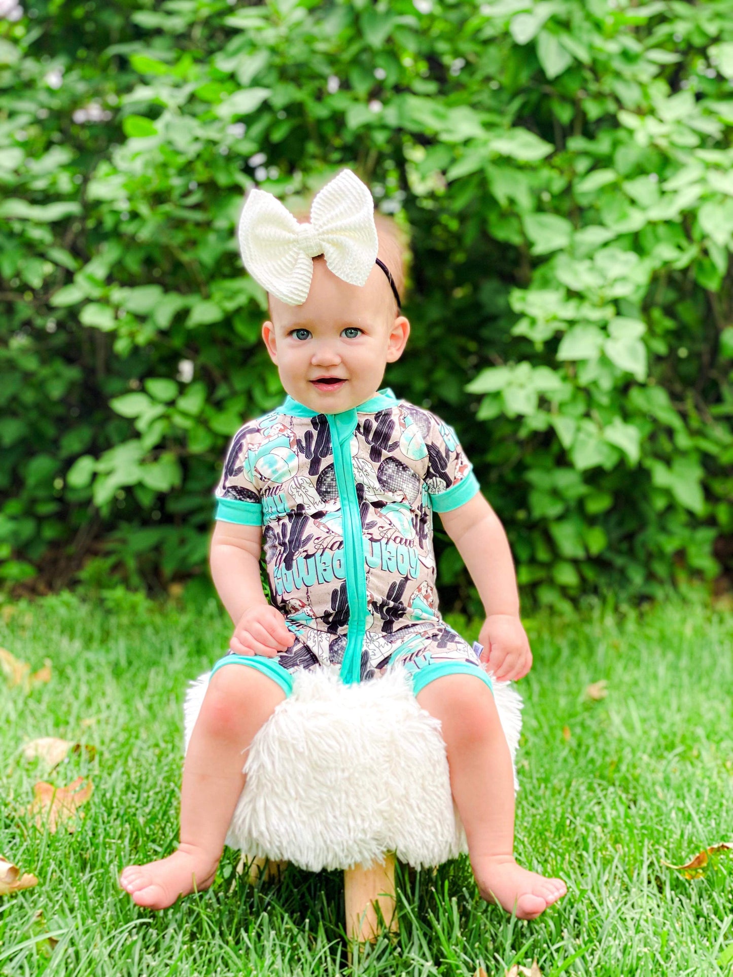 Yeehaw Cowboy Bamboo Shortie Romper (FINAL SALE)