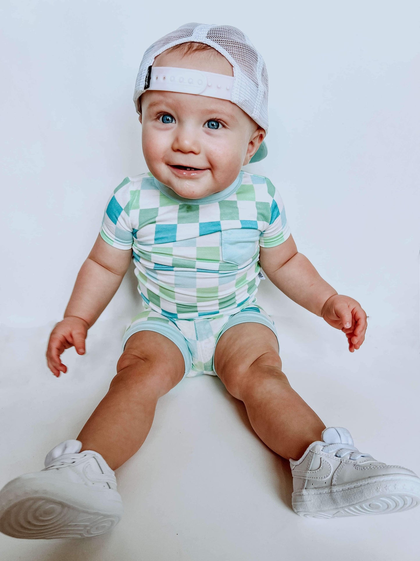 Ocean Checks Bamboo Short Set (FINAL SALE)