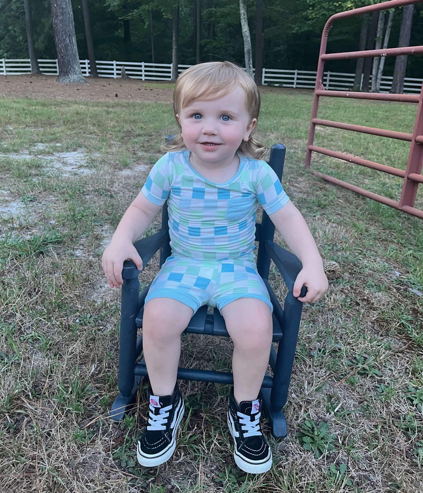 Ocean Checks Bamboo Short Set (FINAL SALE)