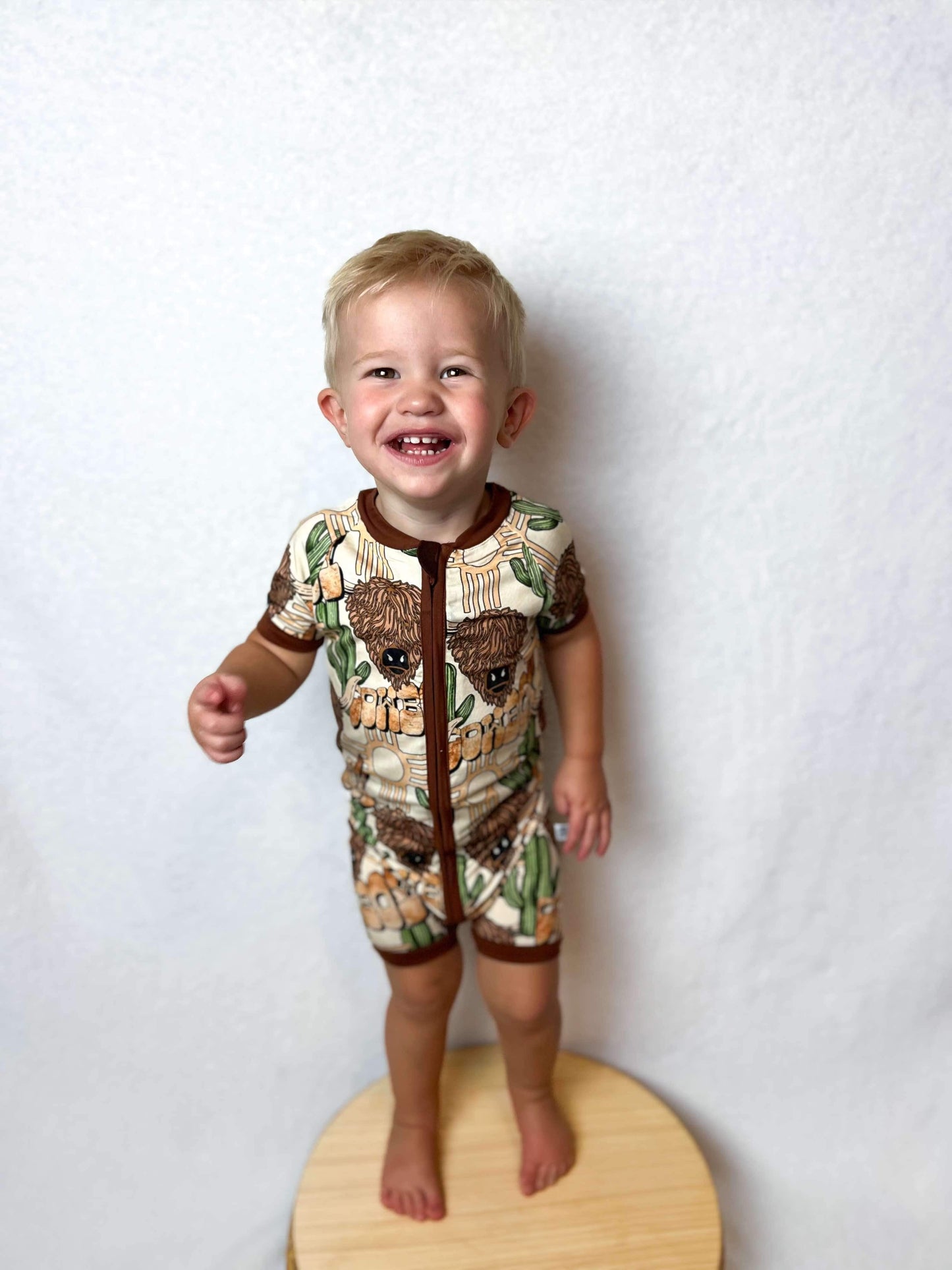 Cowboy Bamboo Shortie Romper (FINAL SALE)