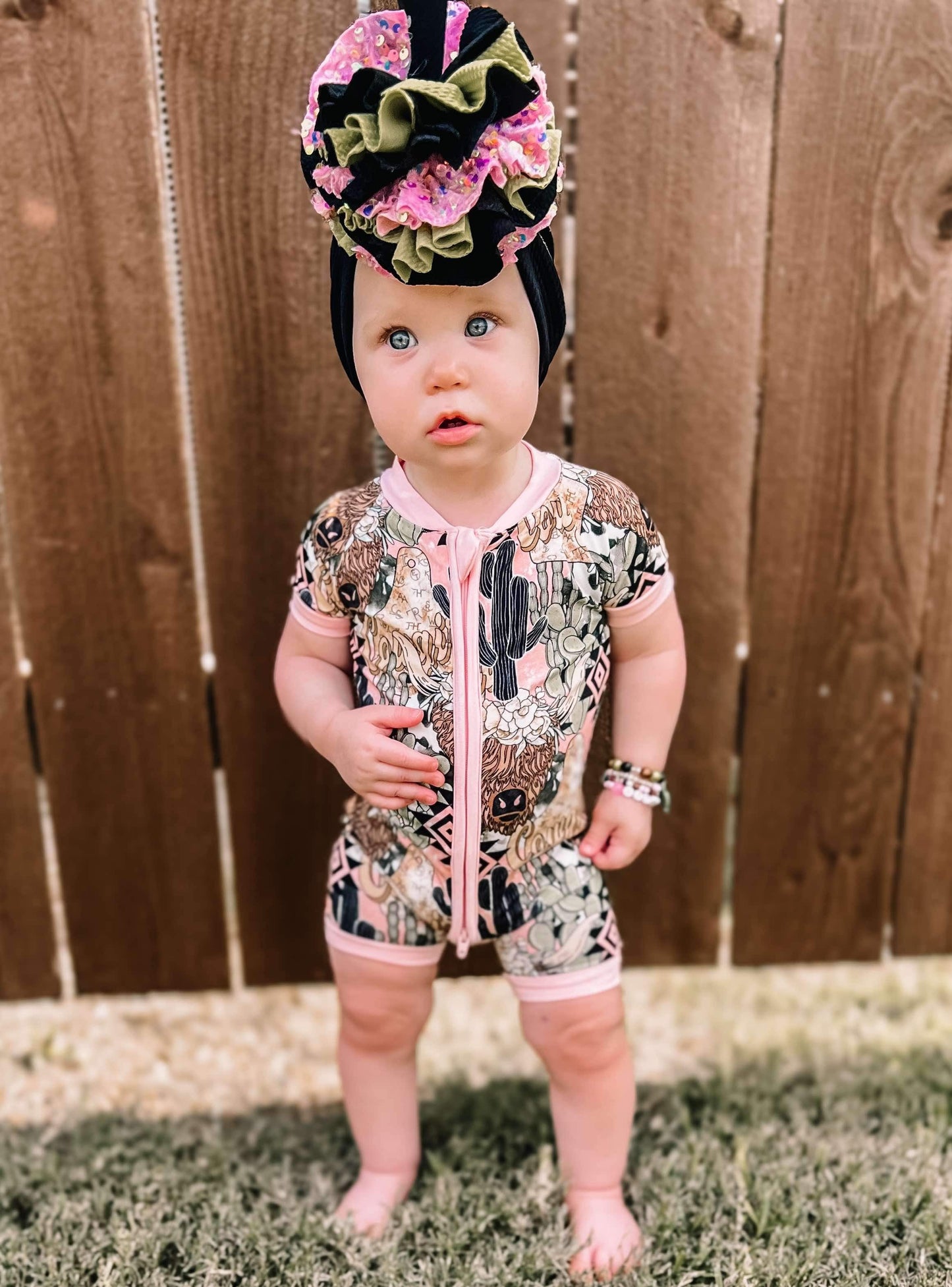 Cowgirl Bamboo Shortie Romper (FINAL SALE)