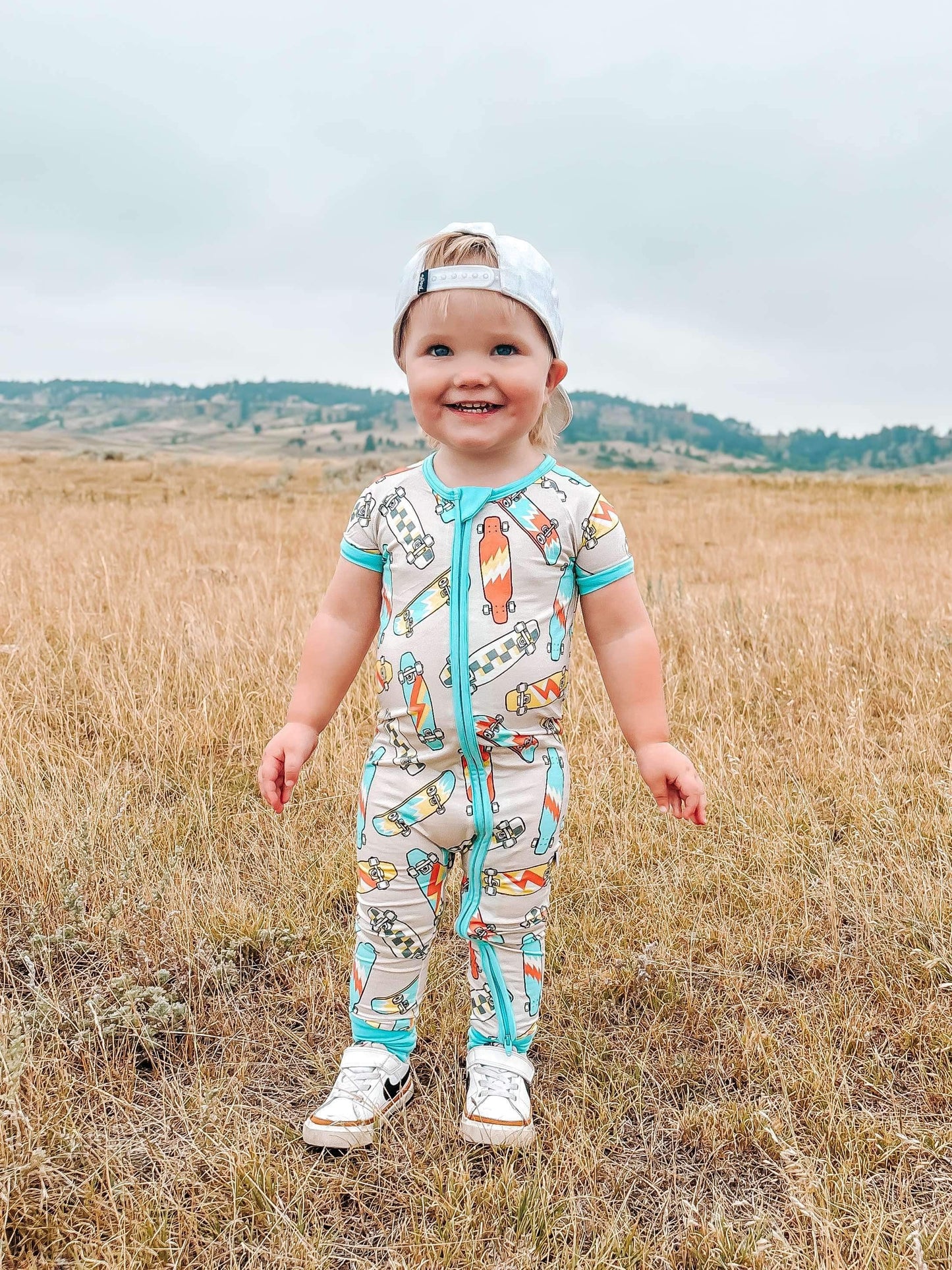 Skater Boy Bamboo Short Sleeve Sleeper (FINAL SALE)