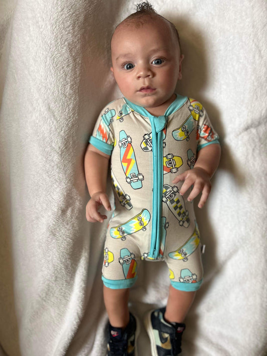 Skater Boy Bamboo Shortie Romper (FINAL SALE)