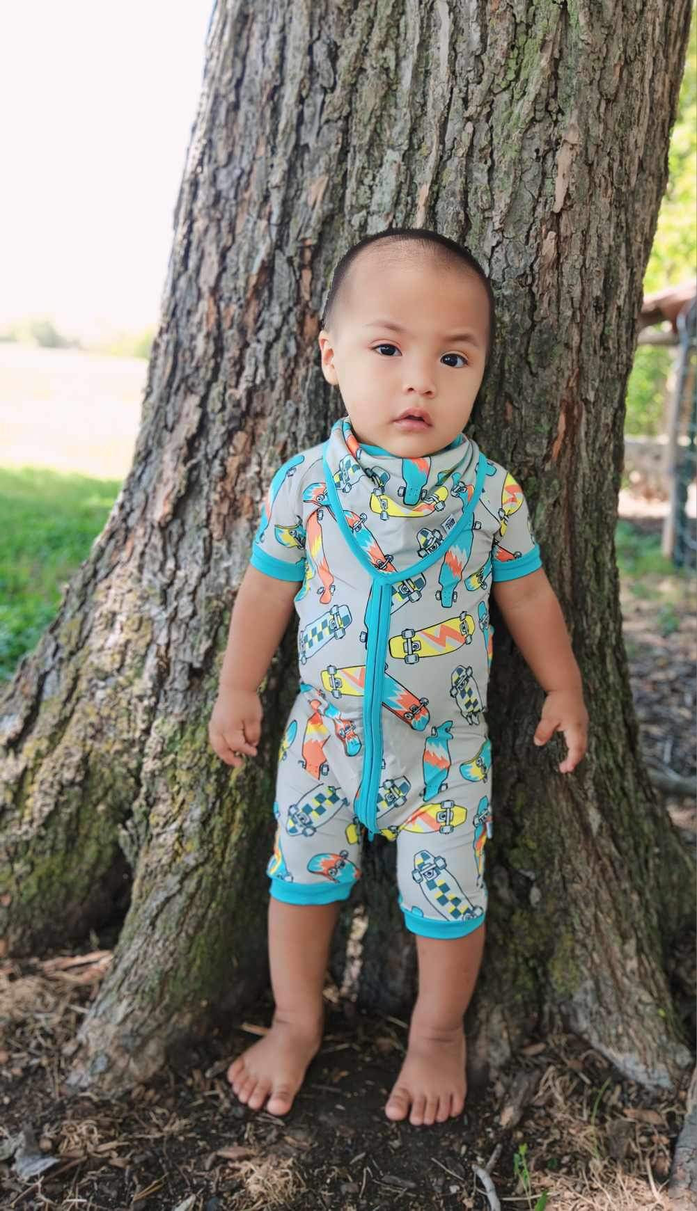 Skater Boy Bamboo Shortie Romper (FINAL SALE)
