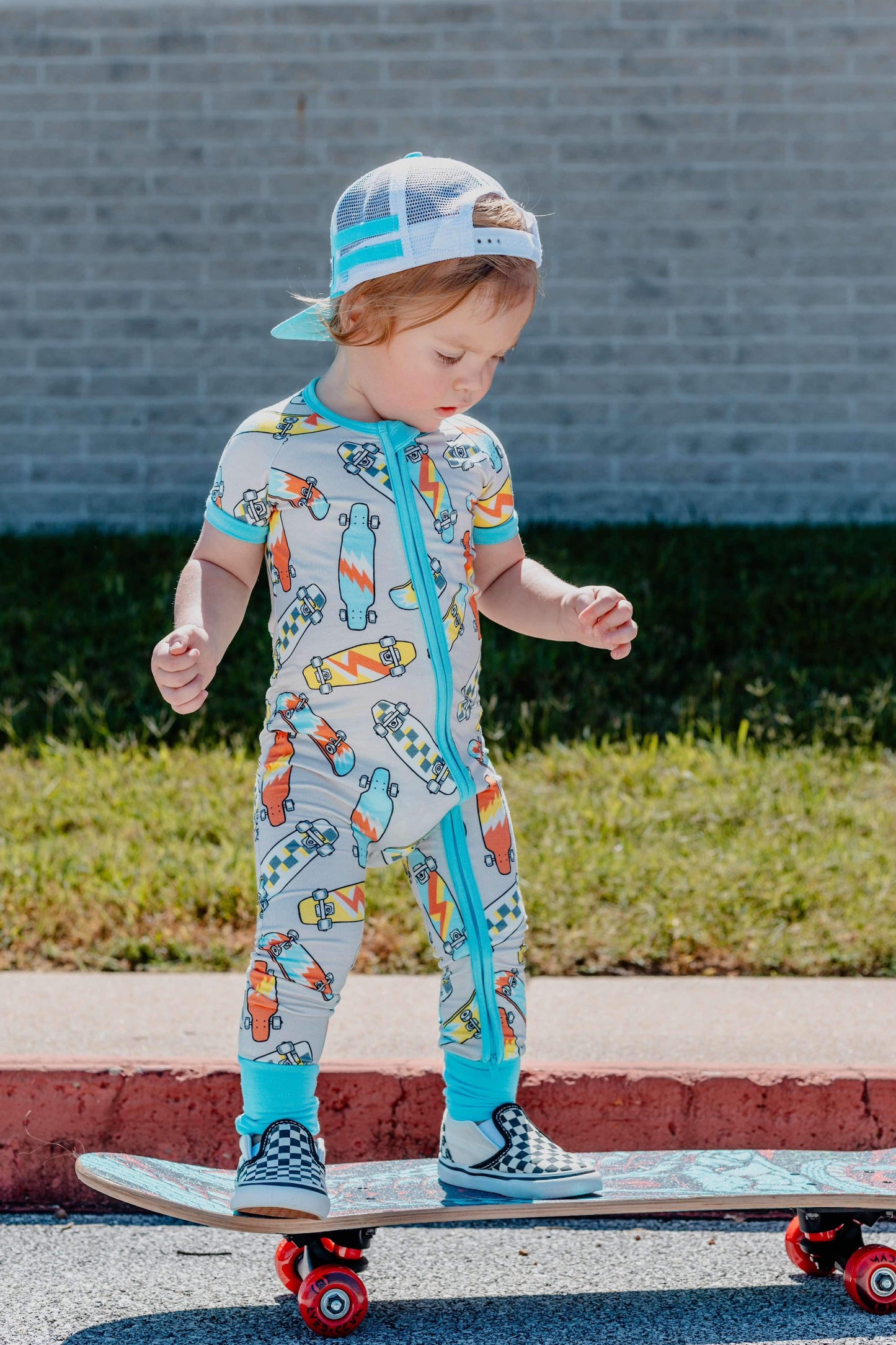 Skater Boy Bamboo Short Sleeve Sleeper (FINAL SALE)