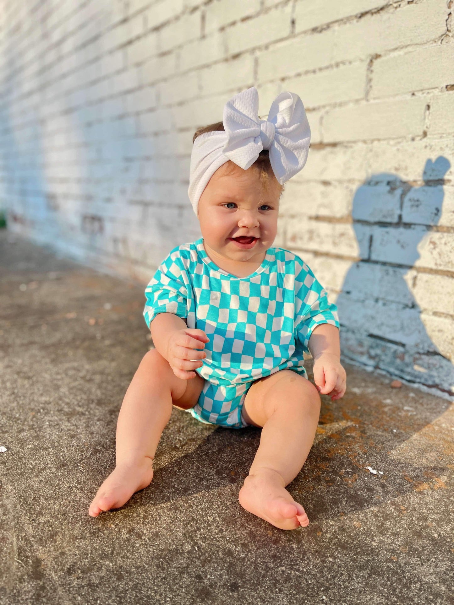 Wavy Checks Oversized Bamboo Romper (FINAL SALE)