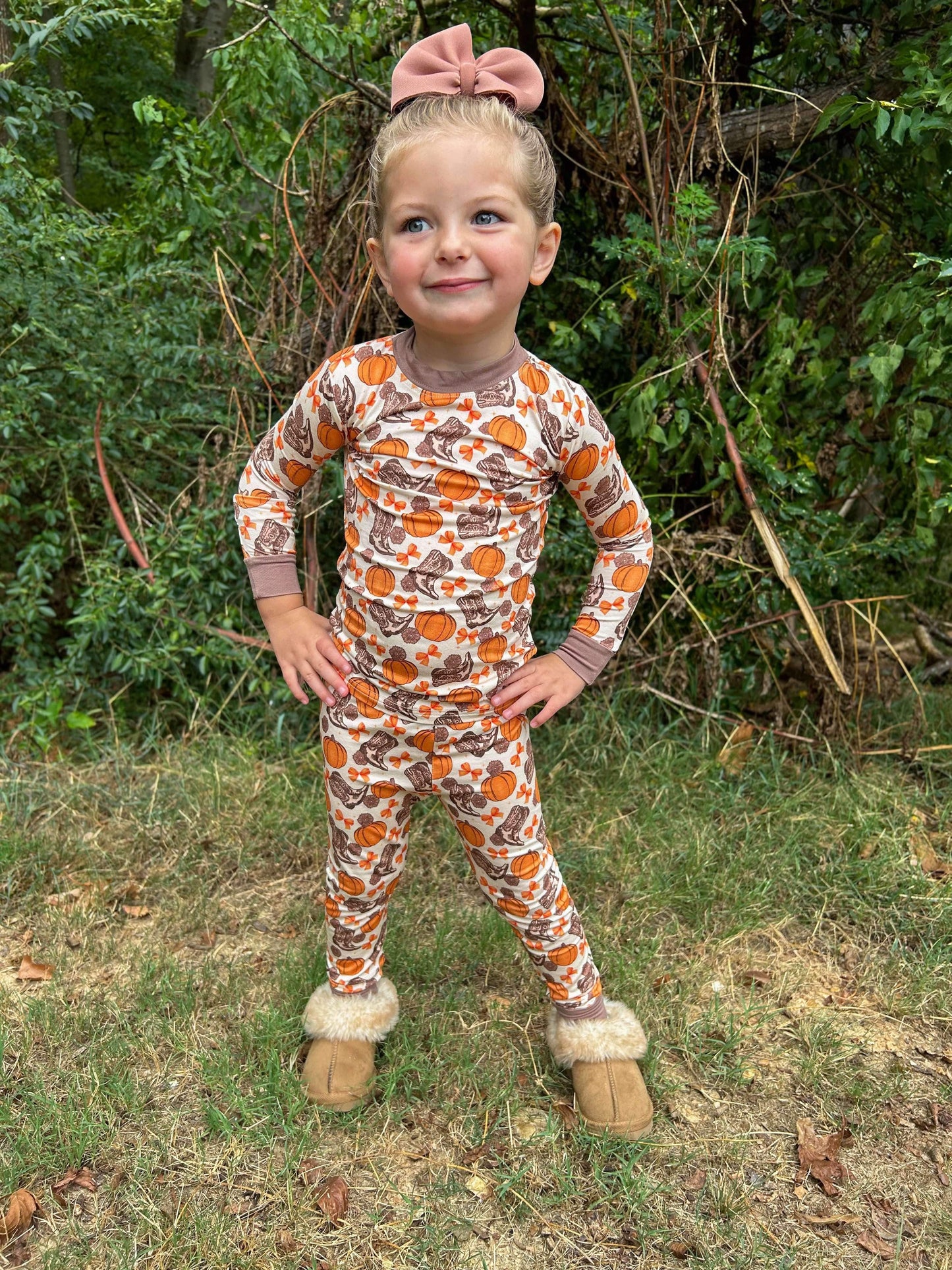 Howdy Pumpkin Bamboo Set (FINAL SALE) SIZES 18/24M, 4YR, 5YR, 6YR