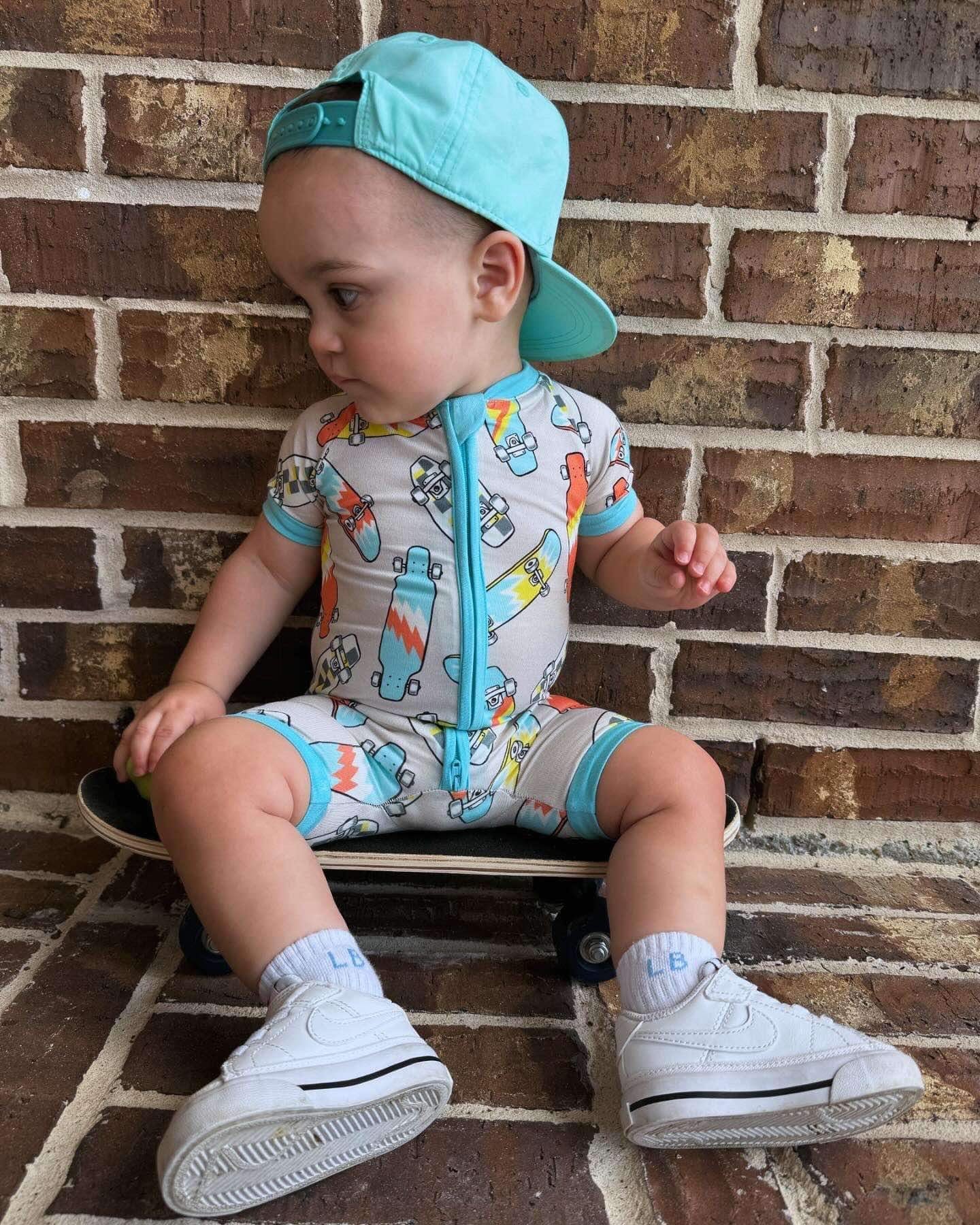 Skater Boy Bamboo Shortie Romper (FINAL SALE)