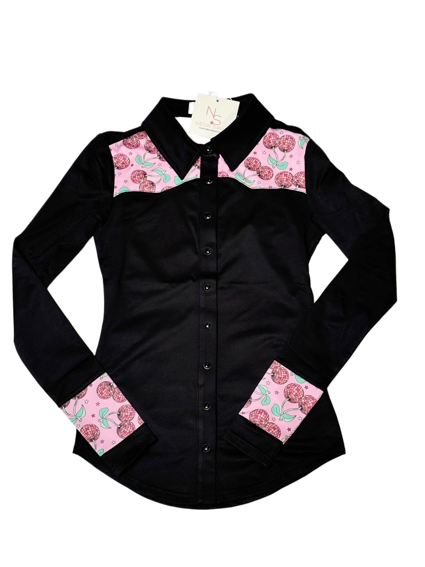 Cherry Groove Girls Western Pearl Snap Rodeo Shirt