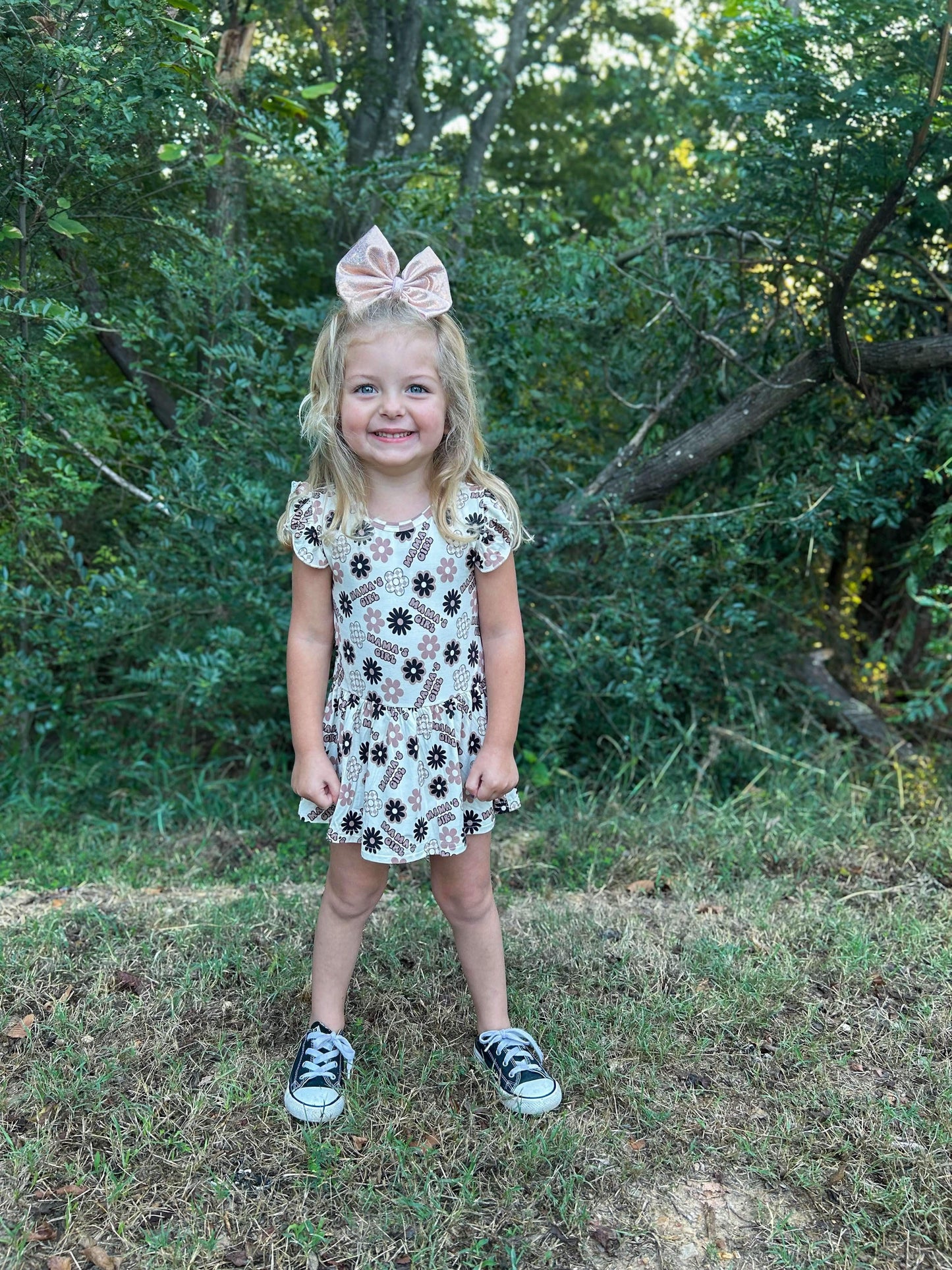 Neutral Mama's Girl Bamboo Skirted Romper