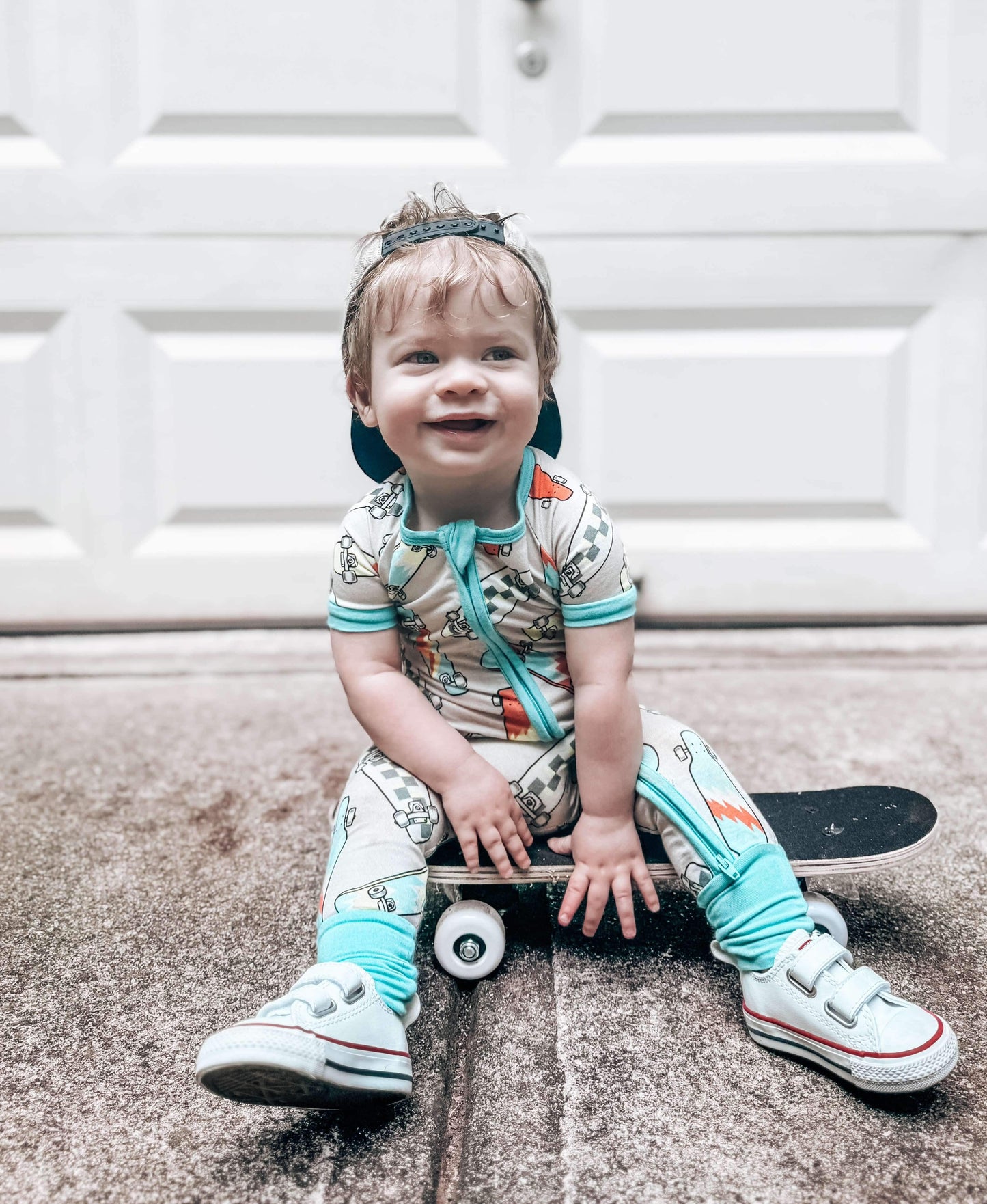 Skater Boy Bamboo Short Sleeve Sleeper (FINAL SALE)