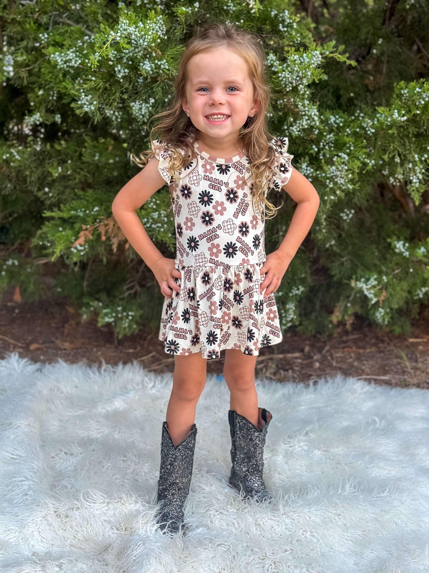 Neutral Mama's Girl Bamboo Skirted Romper