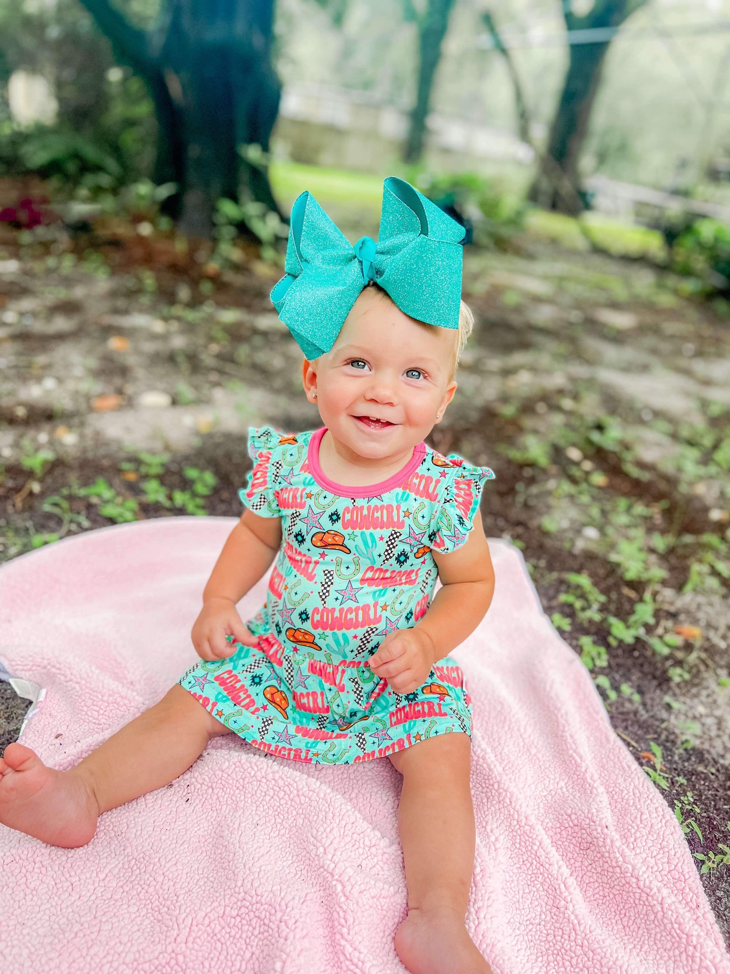 Neon Cowgirl Bamboo Skirted Romper (FINAL SALE)