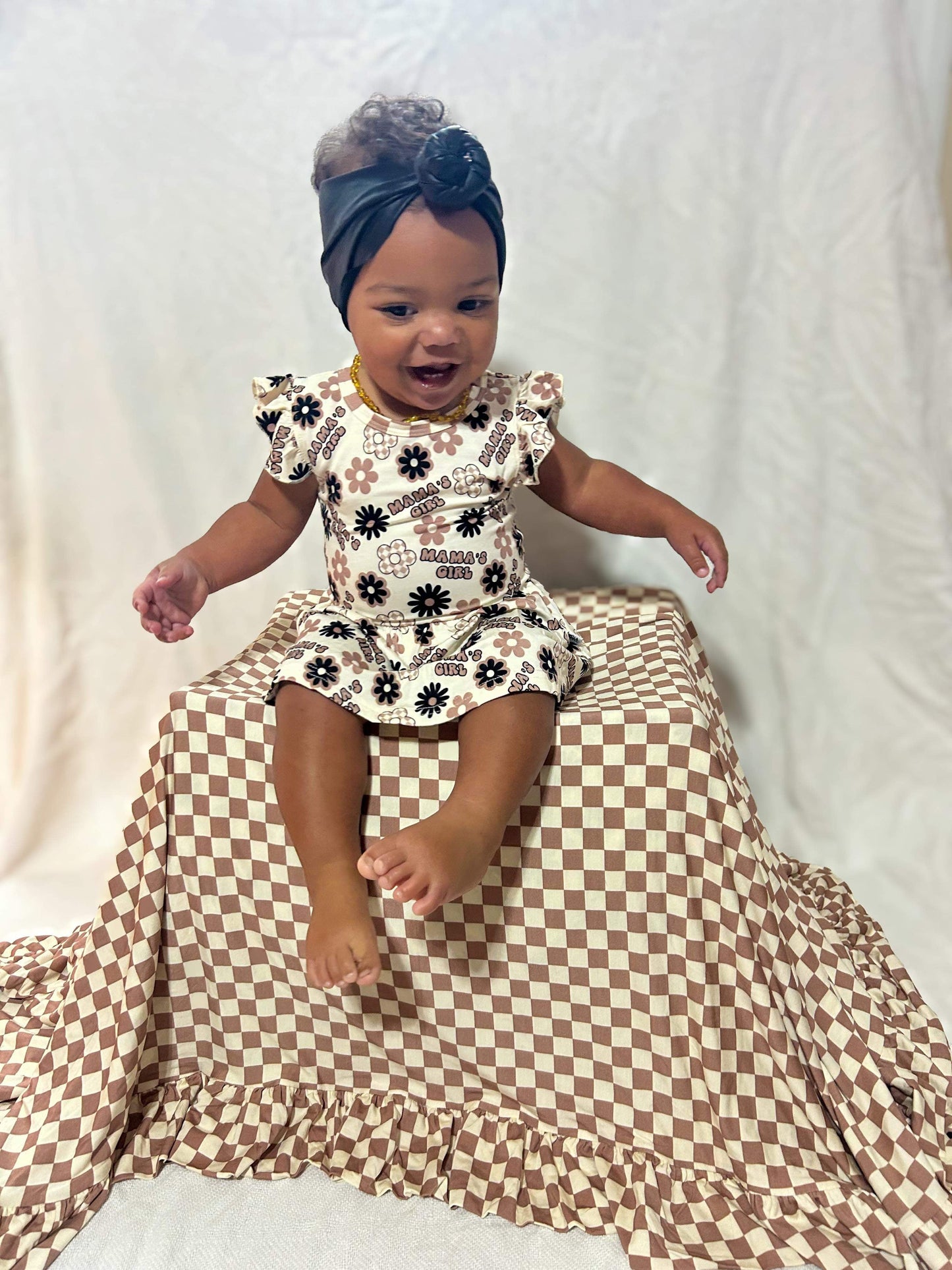 Neutral Mama's Girl Bamboo Skirted Romper