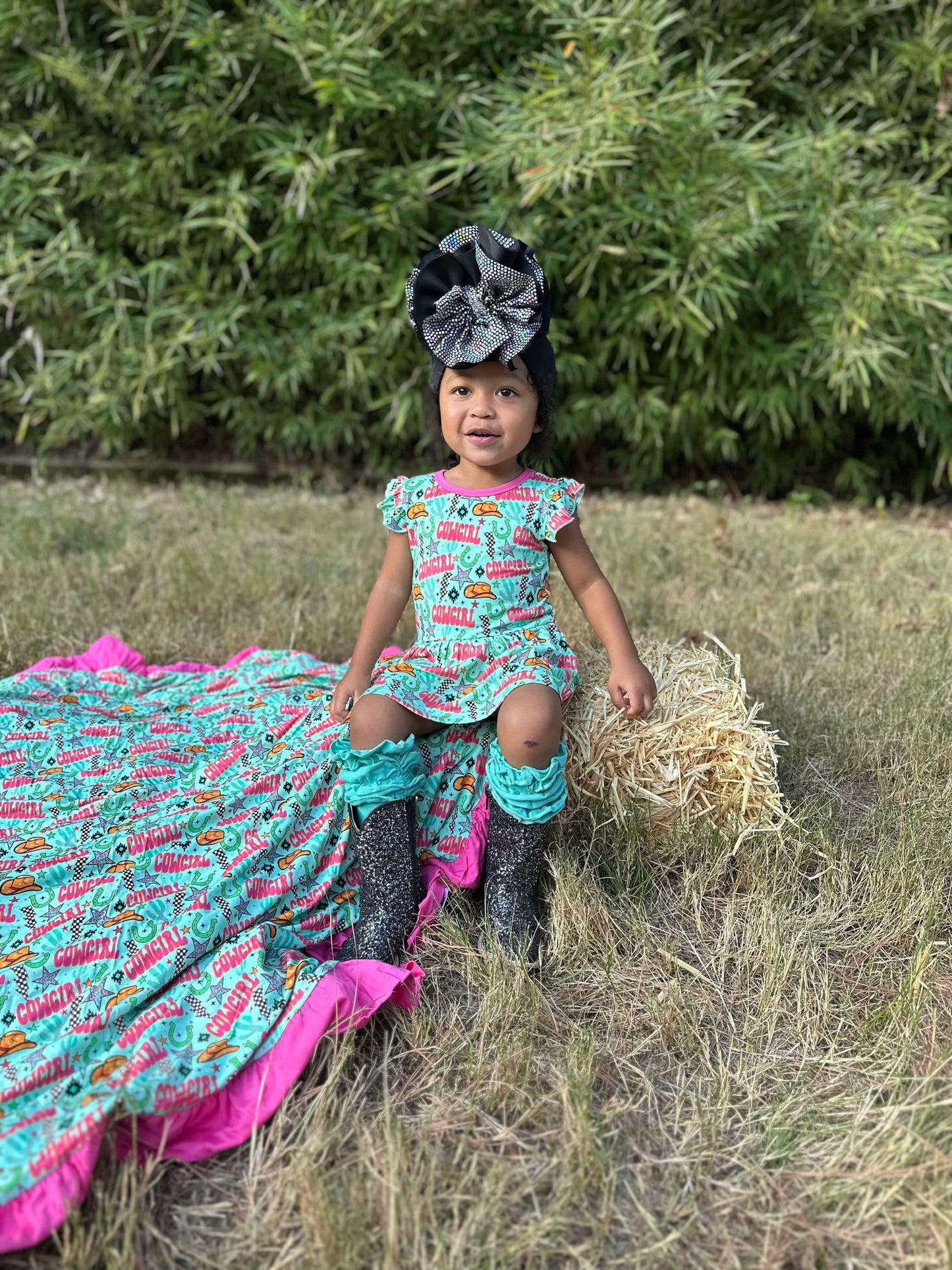 Neon Cowgirl Bamboo Skirted Romper (FINAL SALE)