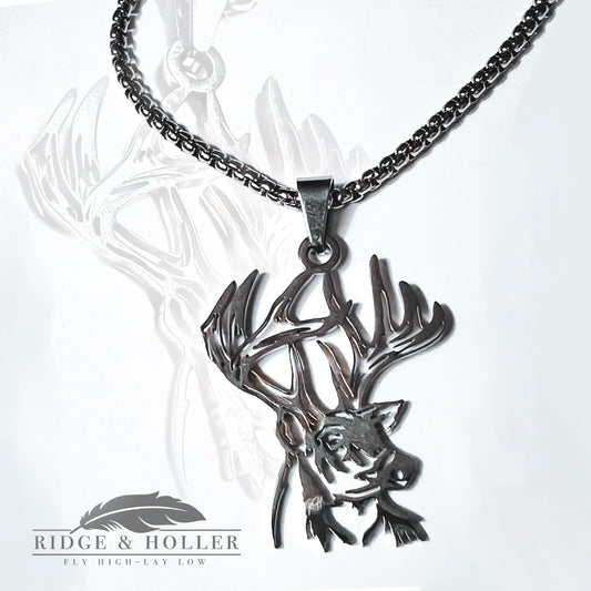 Deer Rack- Stainless Steel Necklace and Pendant *PREORDER*