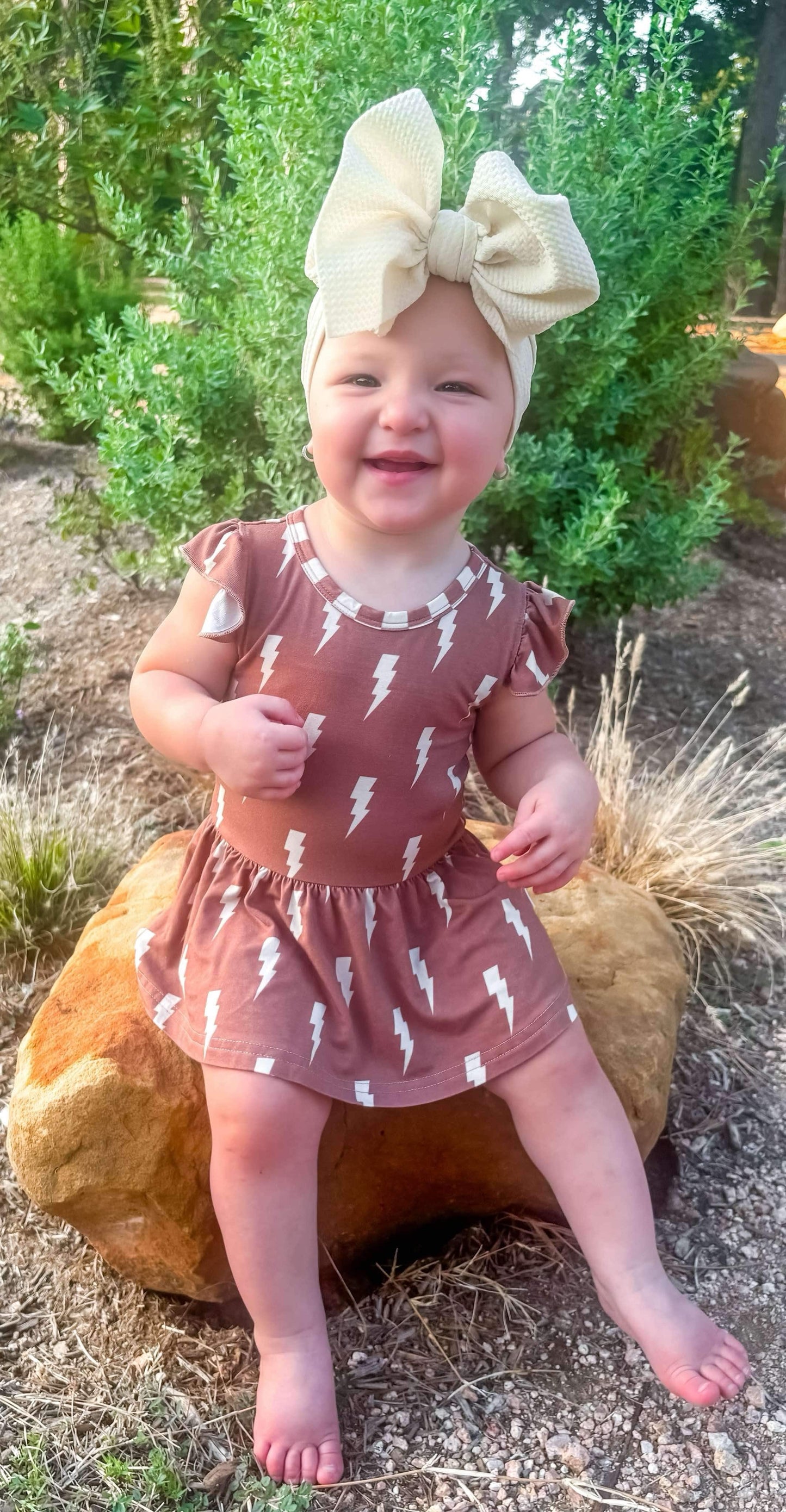 Rust Bolts Bamboo Skirted Romper (FINAL SALE)