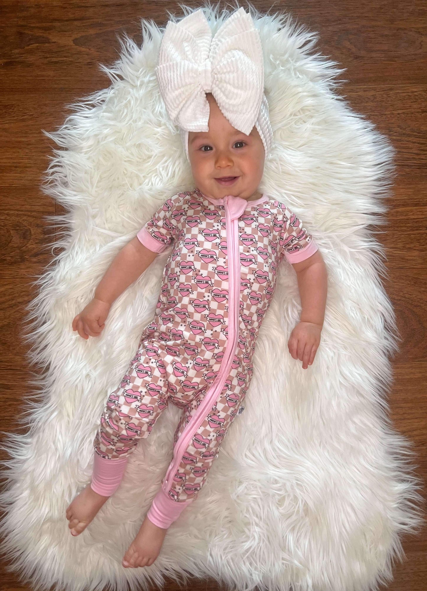 Checkered Mama's Girl Short Sleeve Bamboo Sleeper (FINAL SALE)