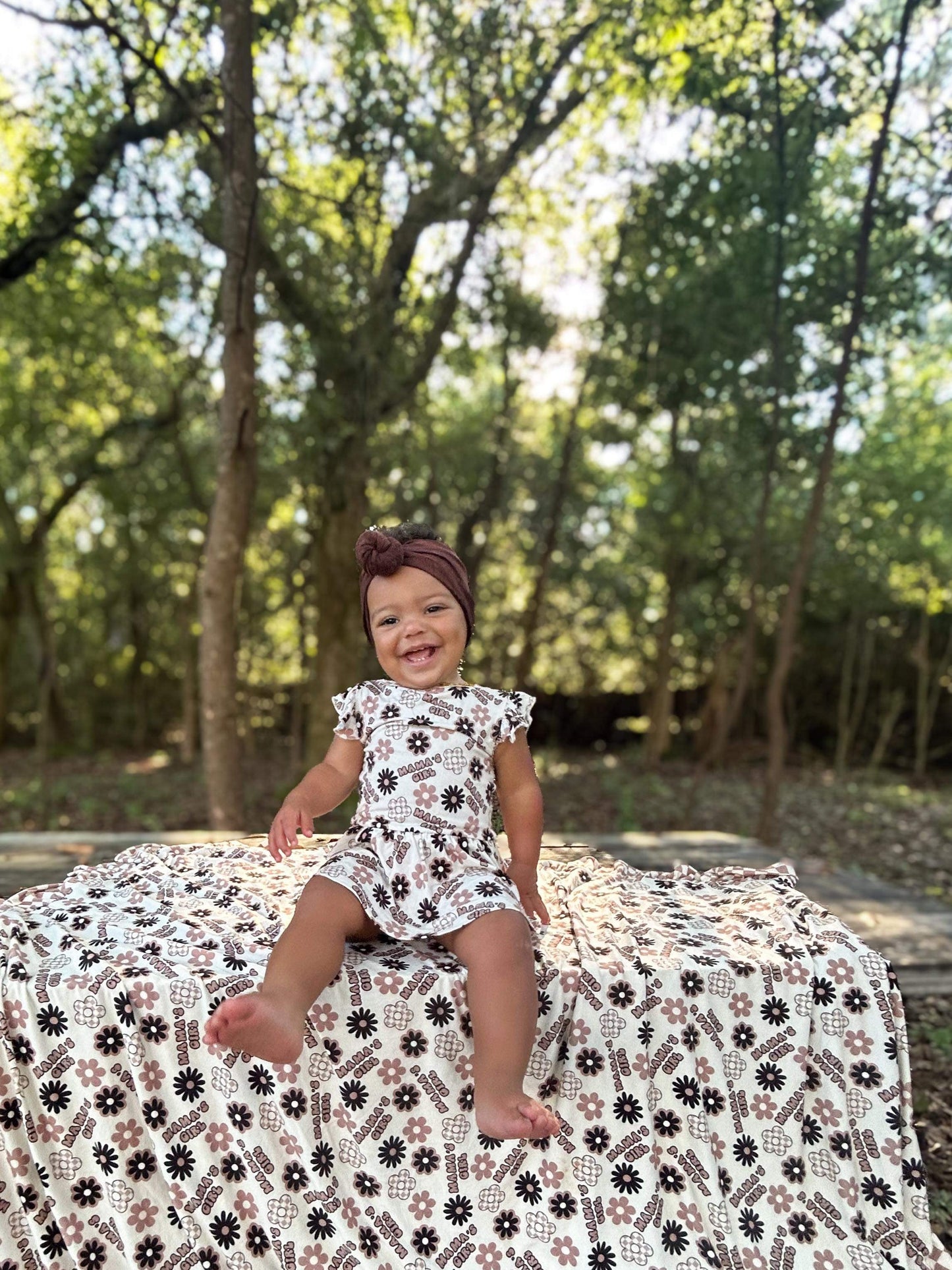 Neutral Mama's Girl Bamboo Skirted Romper