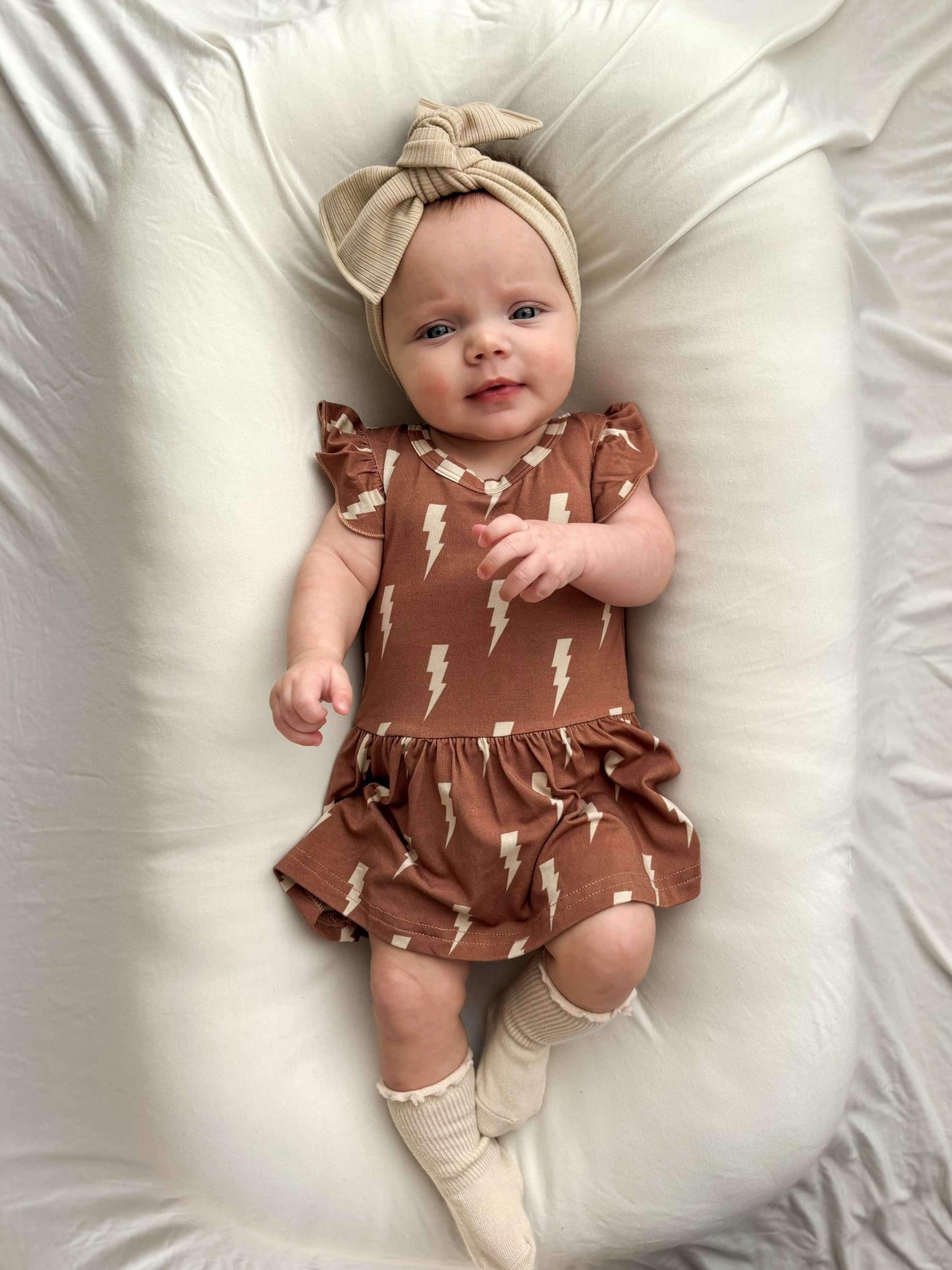 Rust Bolts Bamboo Skirted Romper (FINAL SALE)