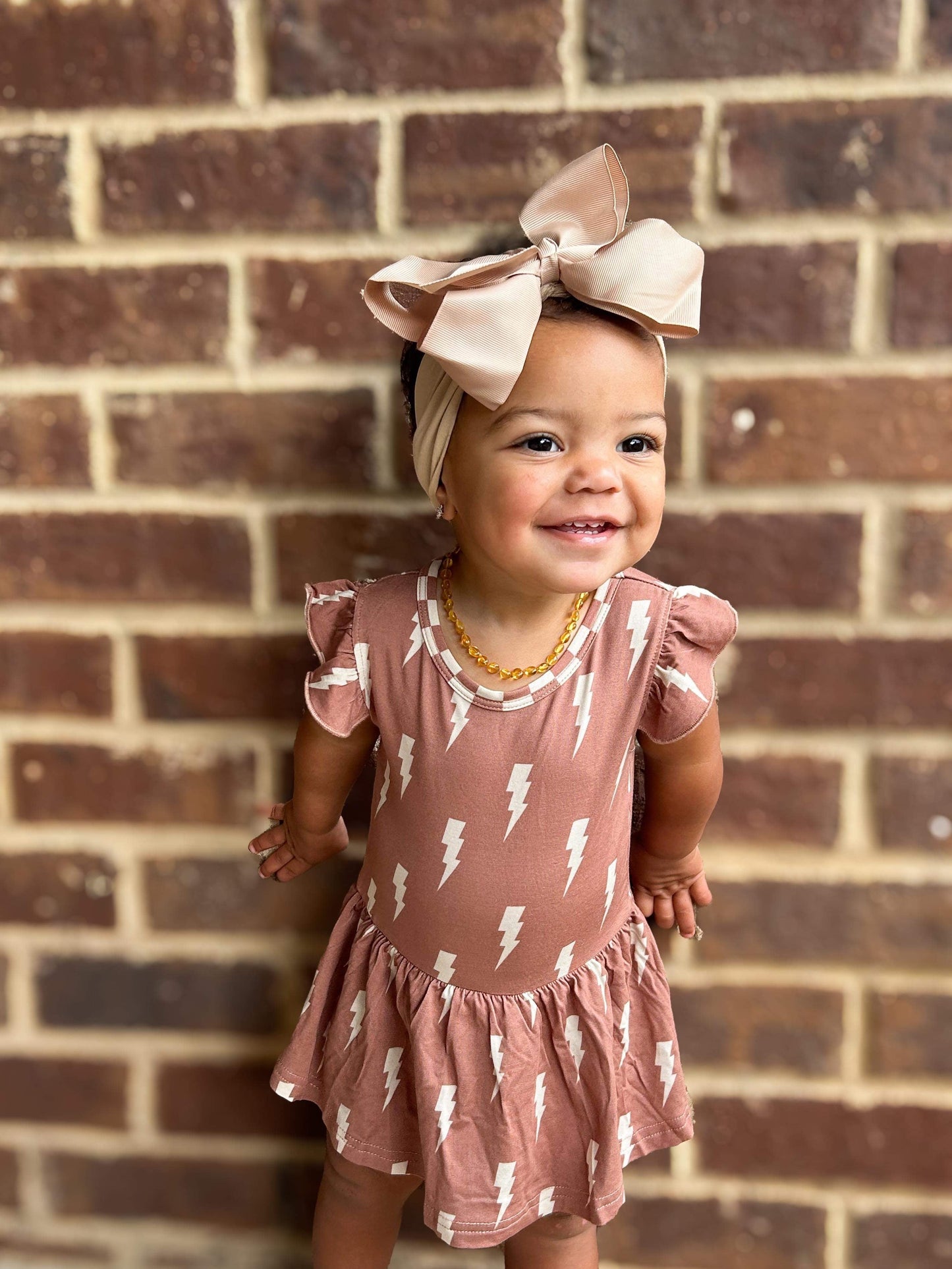 Rust Bolts Bamboo Skirted Romper (FINAL SALE)