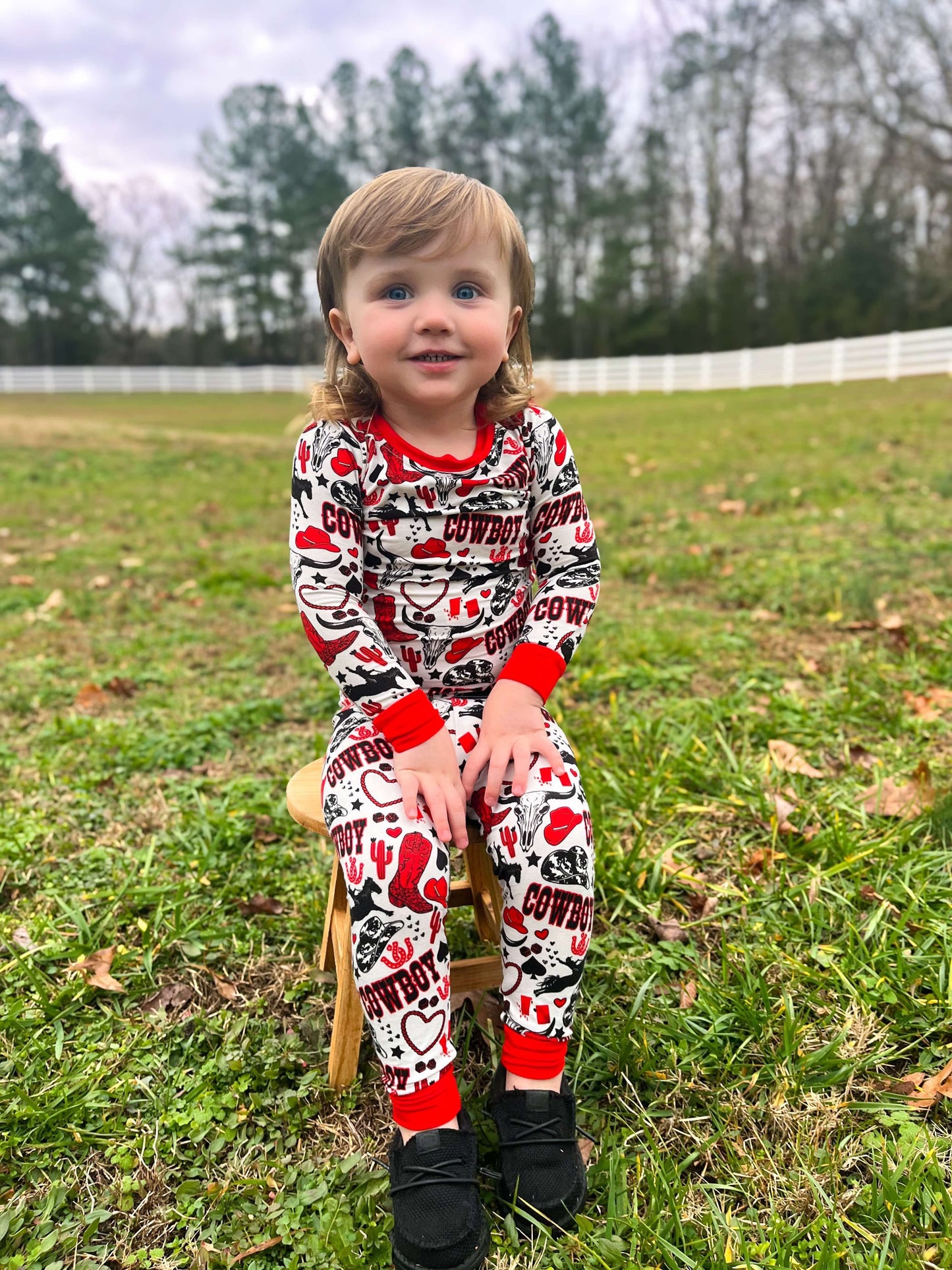 Red Cowboy Bamboo Set (FINAL SALE)