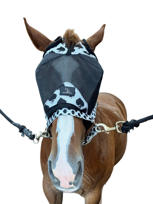 Smokin Spades Fly Mask -Black Mesh