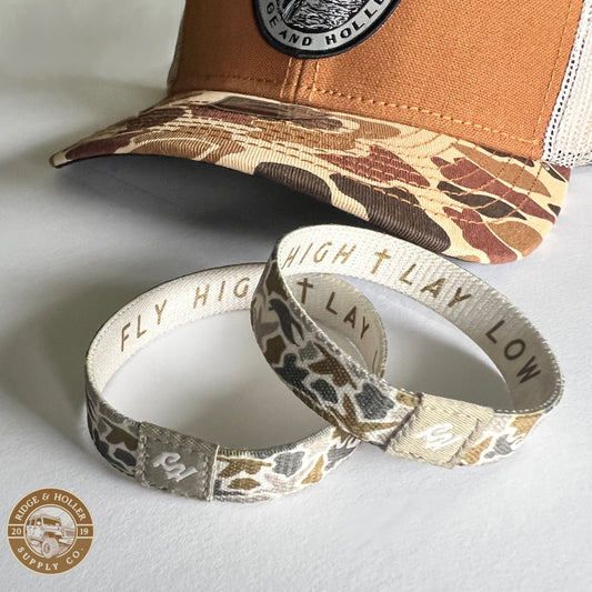 Fly High Lay Low “Duck” Camo Bracelet Tan *New Camo Design* *PREORDER*