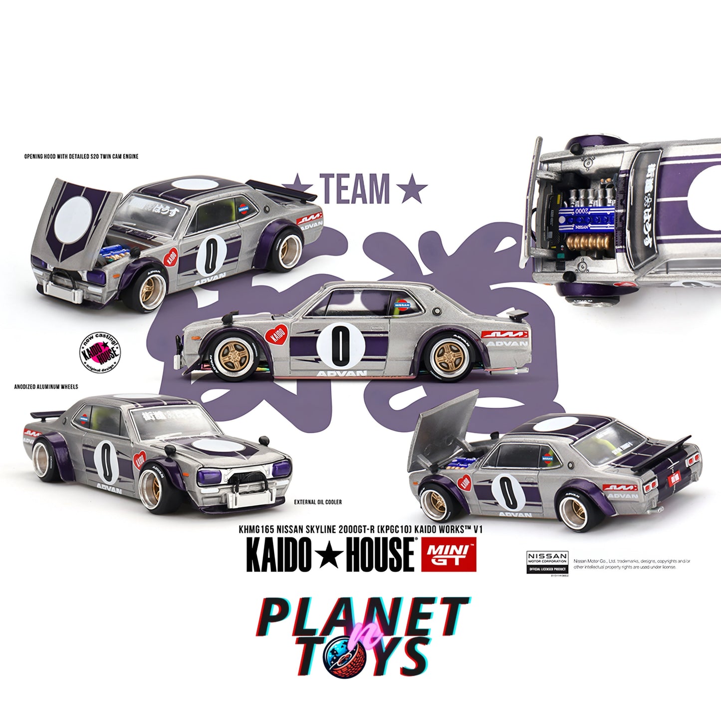 Kaido House x Mini GT 1:64 Nissan Skyline 2000GT-R (KPGC10) Kaido Works V1- Silver