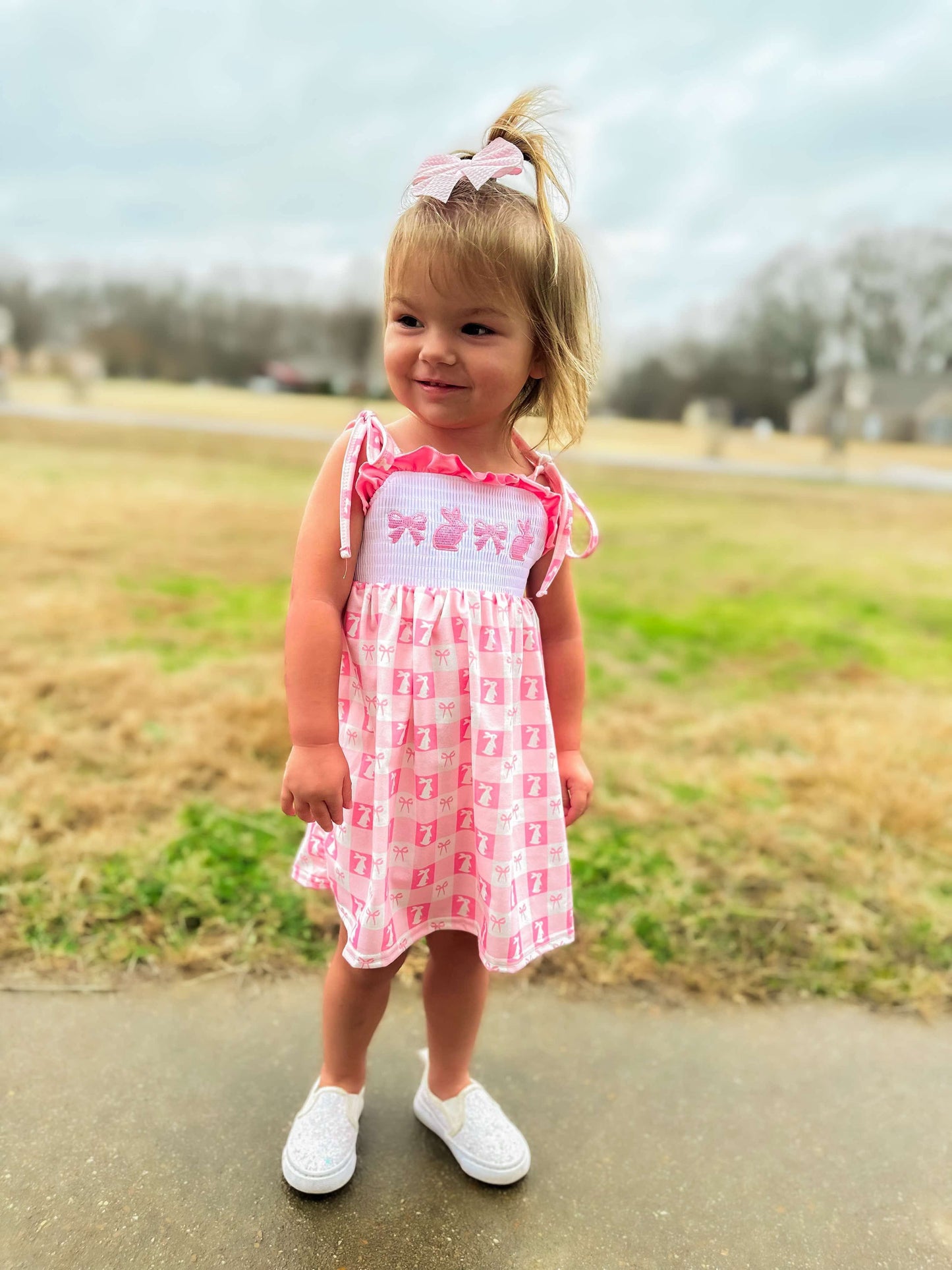 Smocked bunny bows Dress
