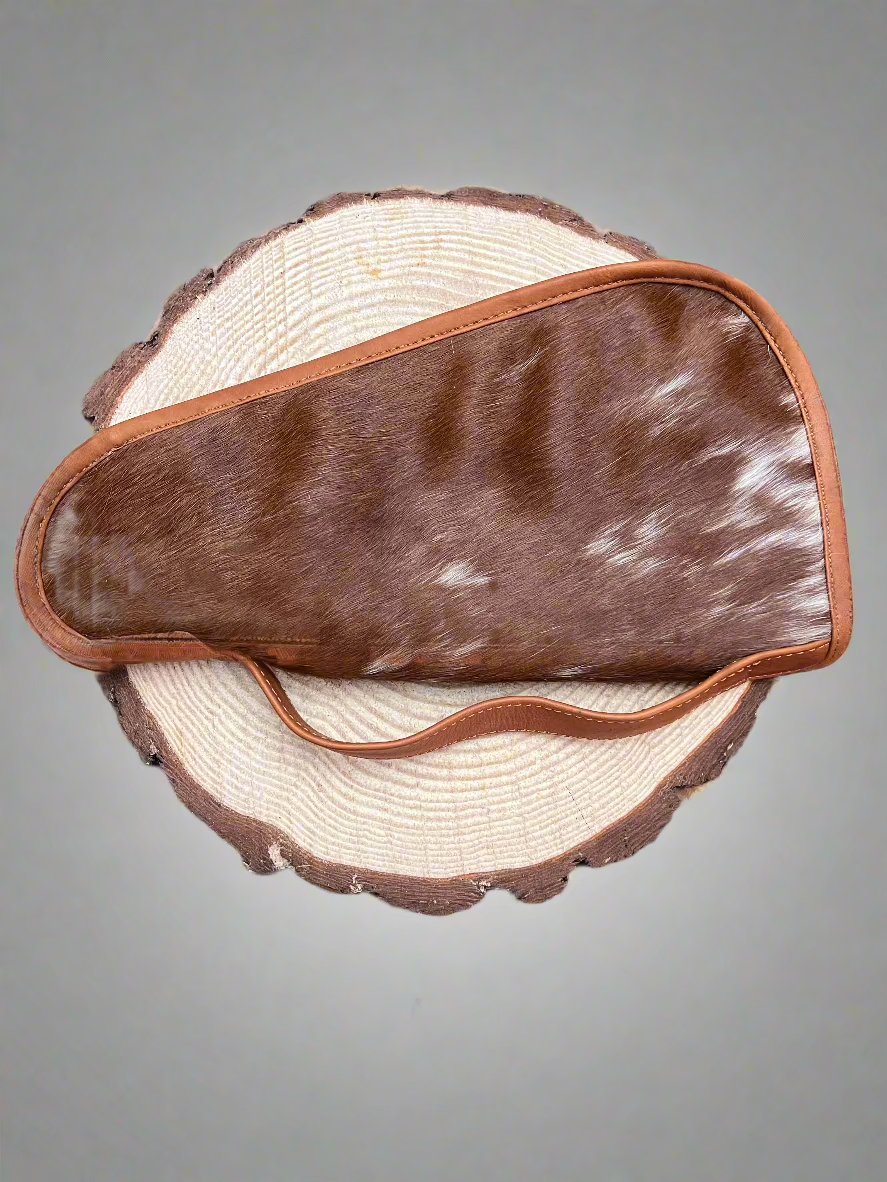 Brown & White Cowhide Gun Case with Handle