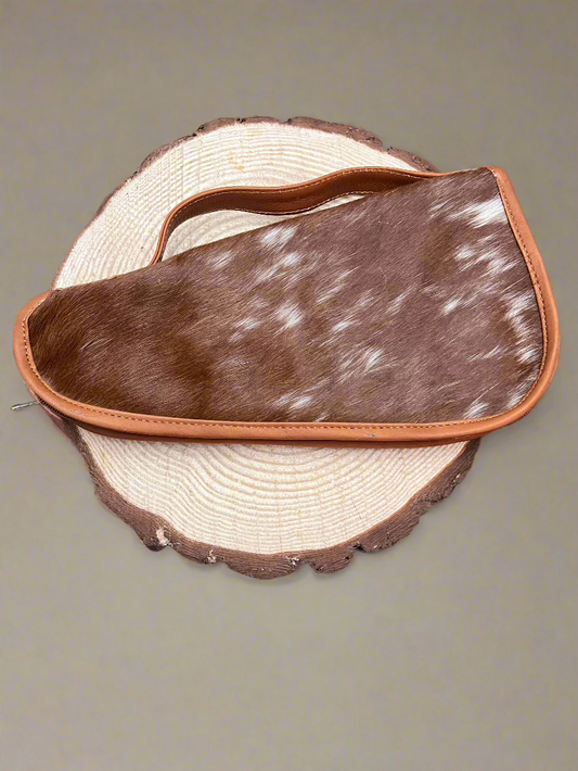 Brown & White Cowhide Gun Case with Handle