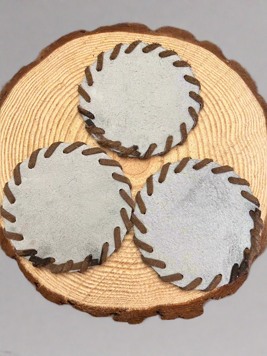 Longhorn Cowhide Coasters with Laced Border