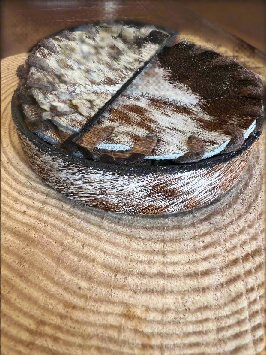 Longhorn Cowhide Coasters with Laced Border