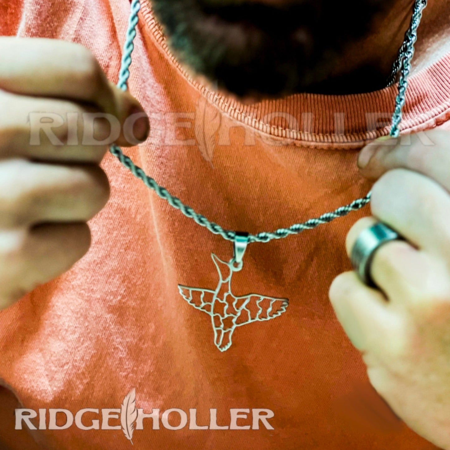 Camo Duck- Stainless Steel Necklace and Pendant