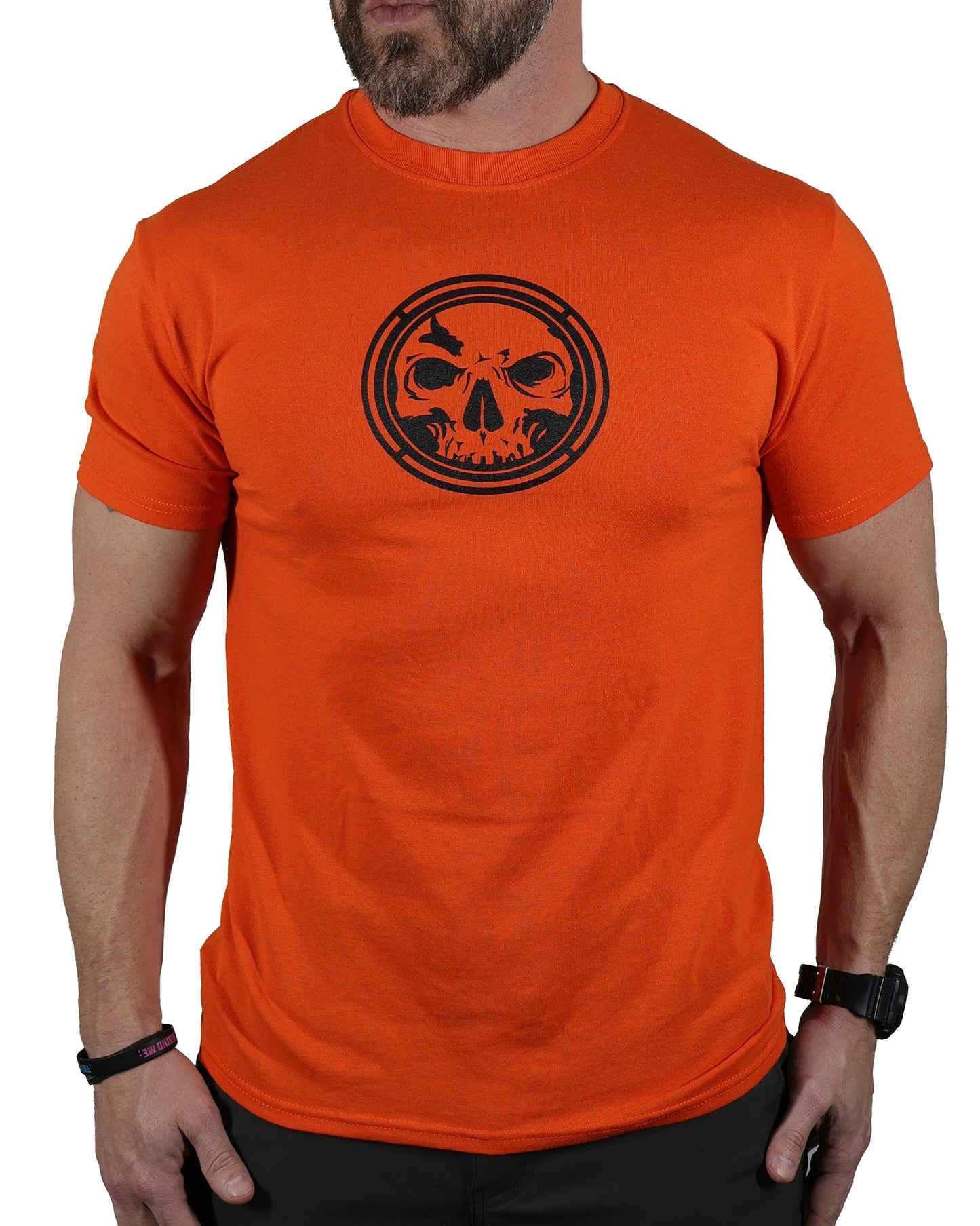 Men's Orange Lightweight T-Shirt - Black Ink