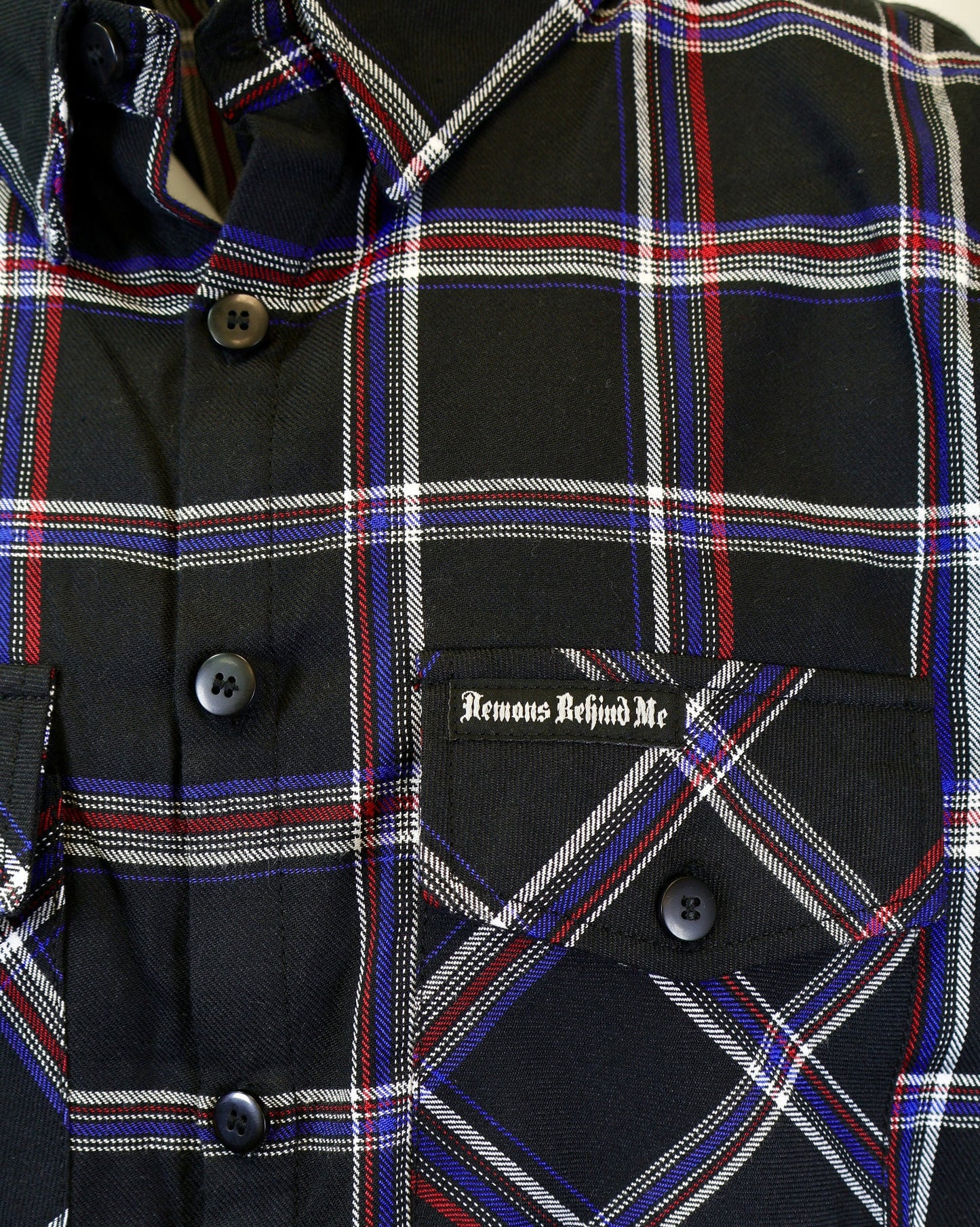 The "Patriot" Red, White, Blue & Black Flannel (Hidden Snap Collars)