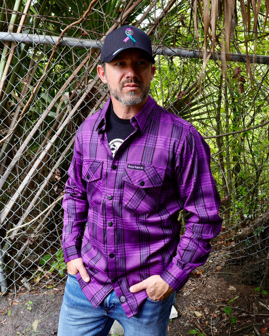 The "Raven 2.0" Purple Flannel (Hidden Snap Collars)