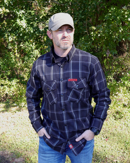 The "Silent Night" Black & Grey Flannel (Hidden Snap Collars)