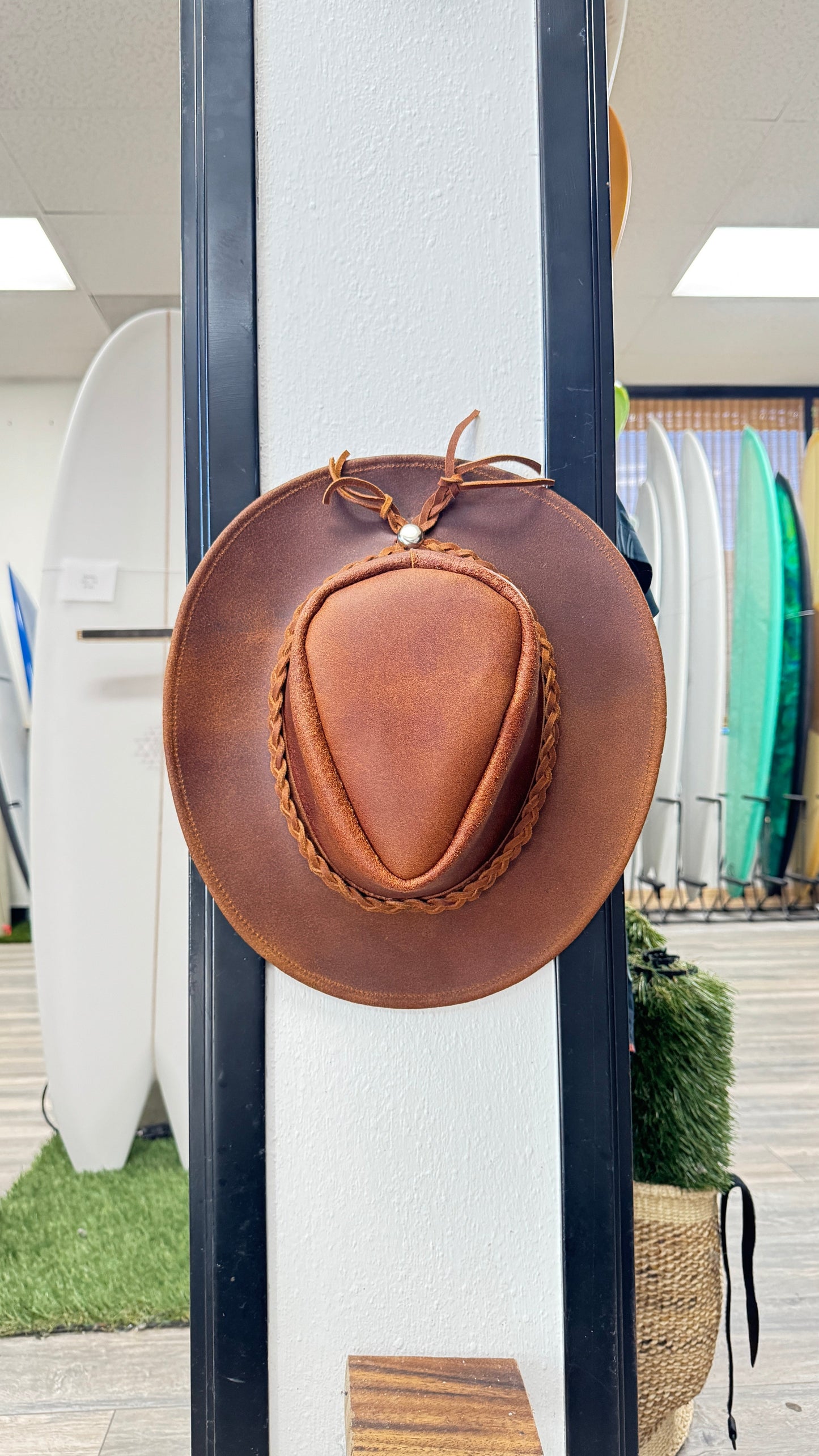 Leather Cowboy Hat / Rancher Hat- Brown